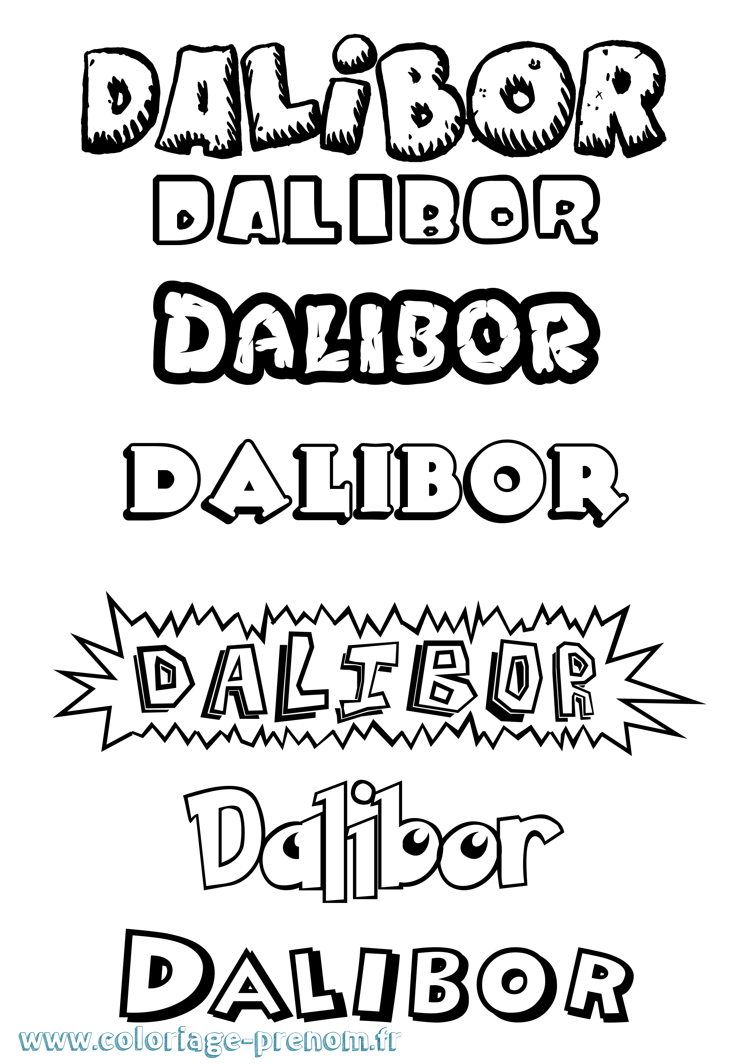 Coloriage Dalibor Dessin Animé Coloriage prénom Dalibor Dessin Animé