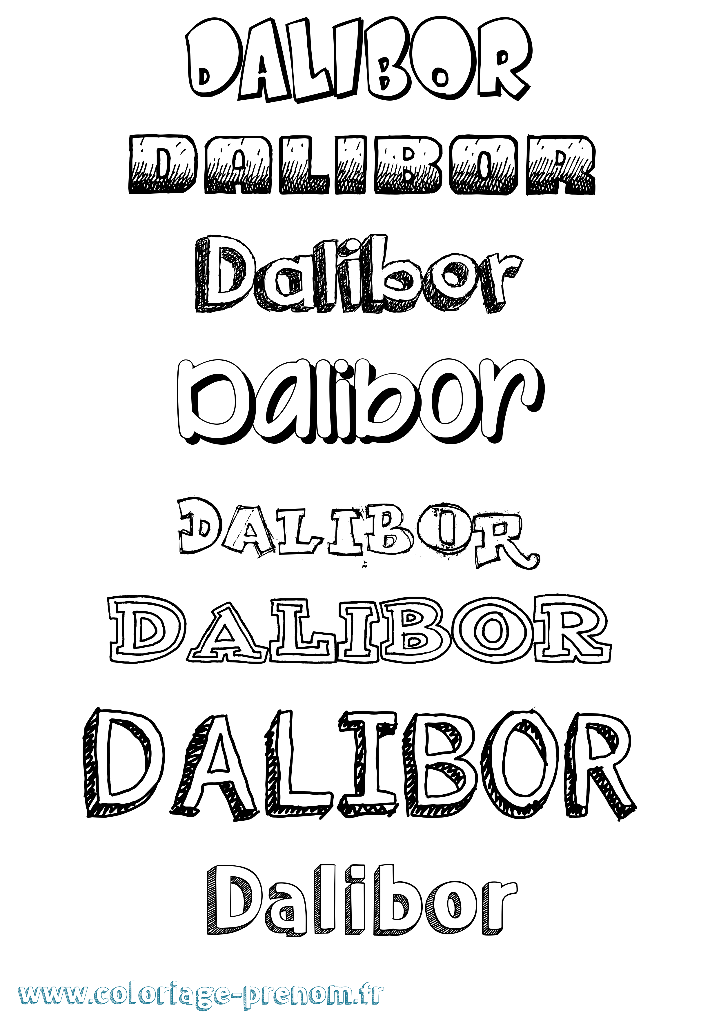 Coloriage prénom Dalibor Dessiné