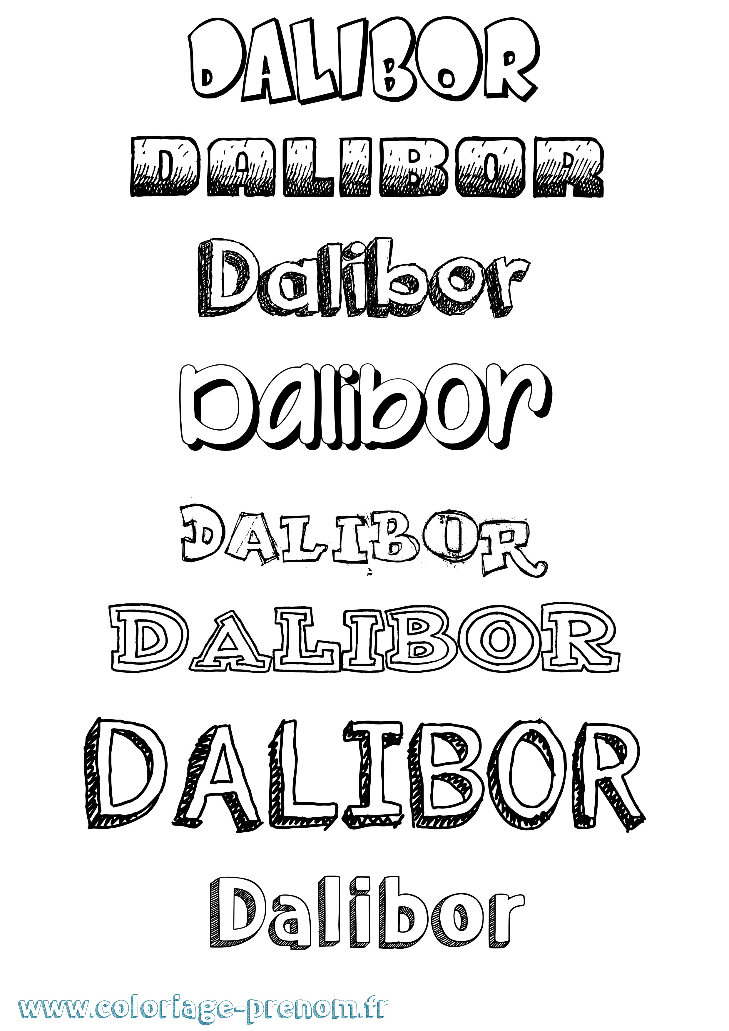 Coloriage Dalibor Dessiné Coloriage prénom Dalibor Dessiné