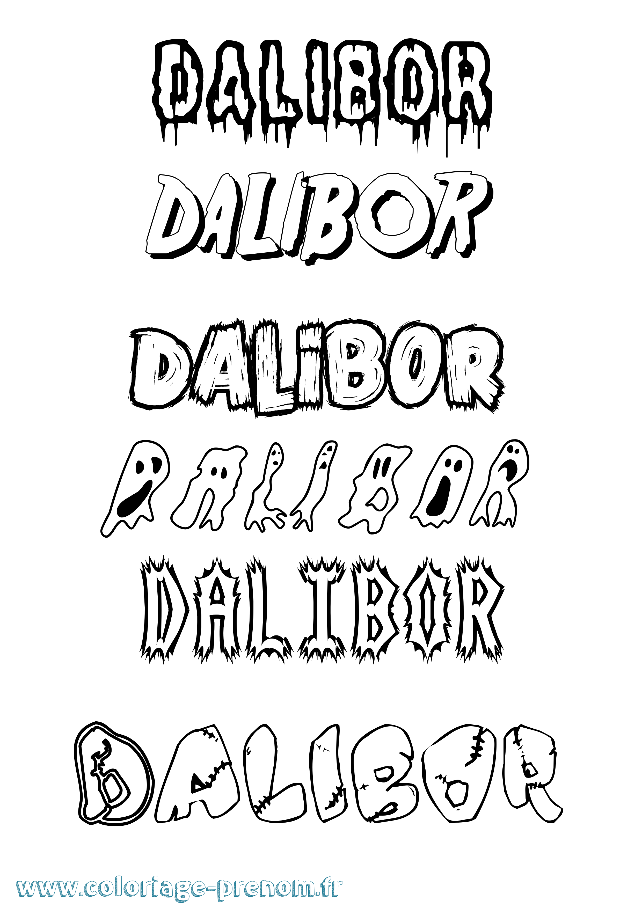 Coloriage Dalibor Frisson Coloriage prénom Dalibor Frisson