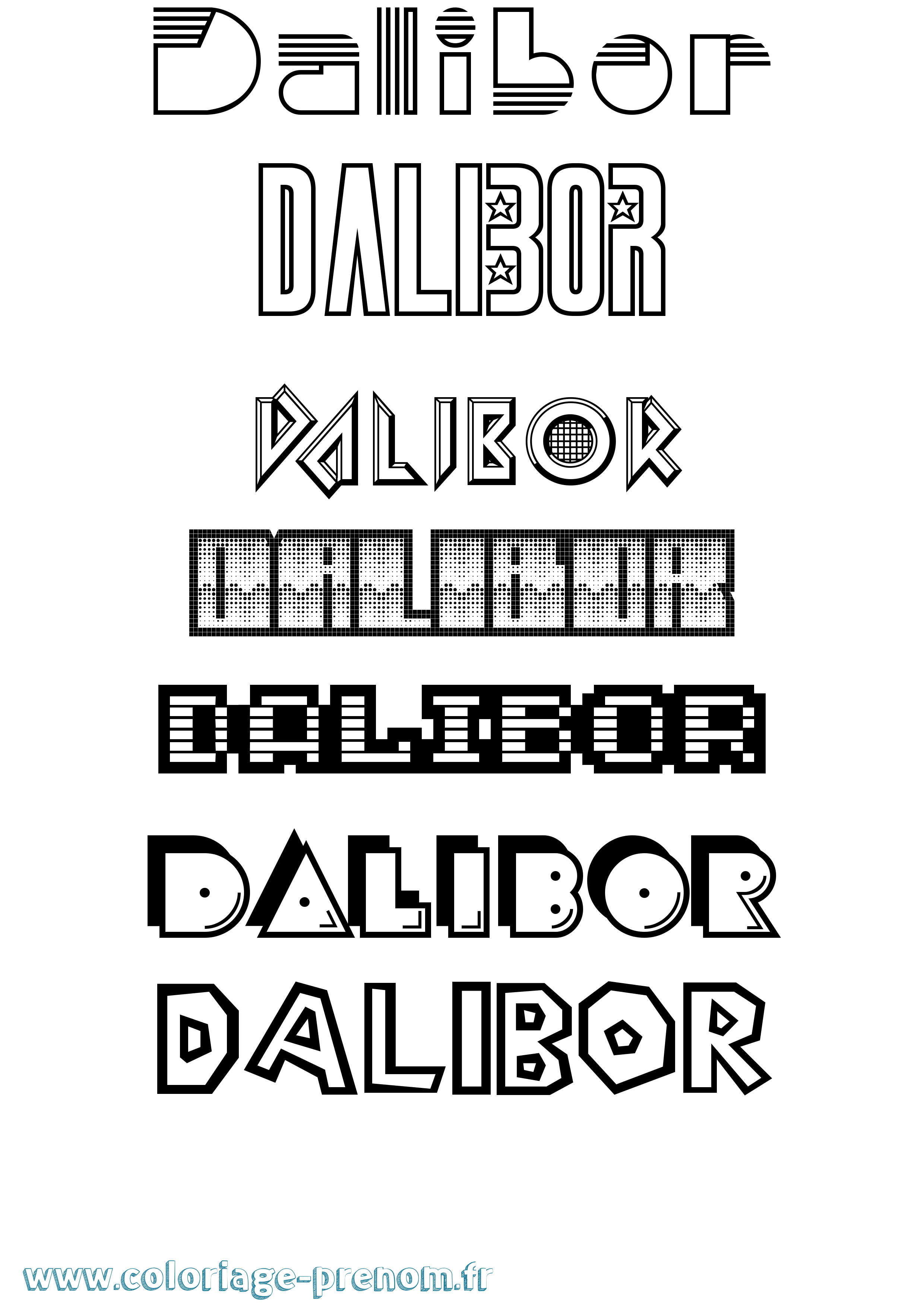 Coloriage Dalibor Jeux Vidéos Coloriage prénom Dalibor Jeux Vidéos