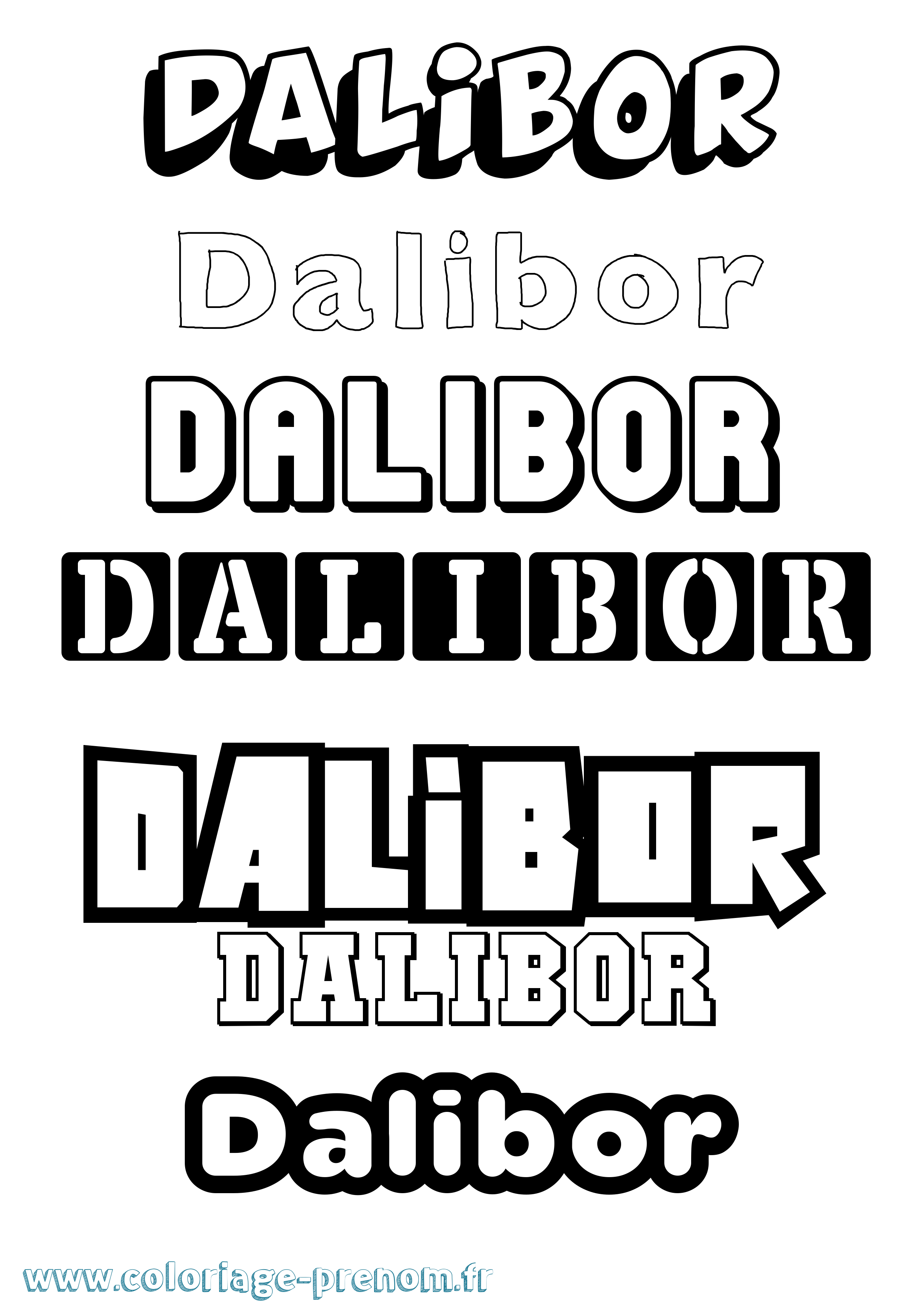 Coloriage Dalibor Simple Coloriage prénom Dalibor Simple