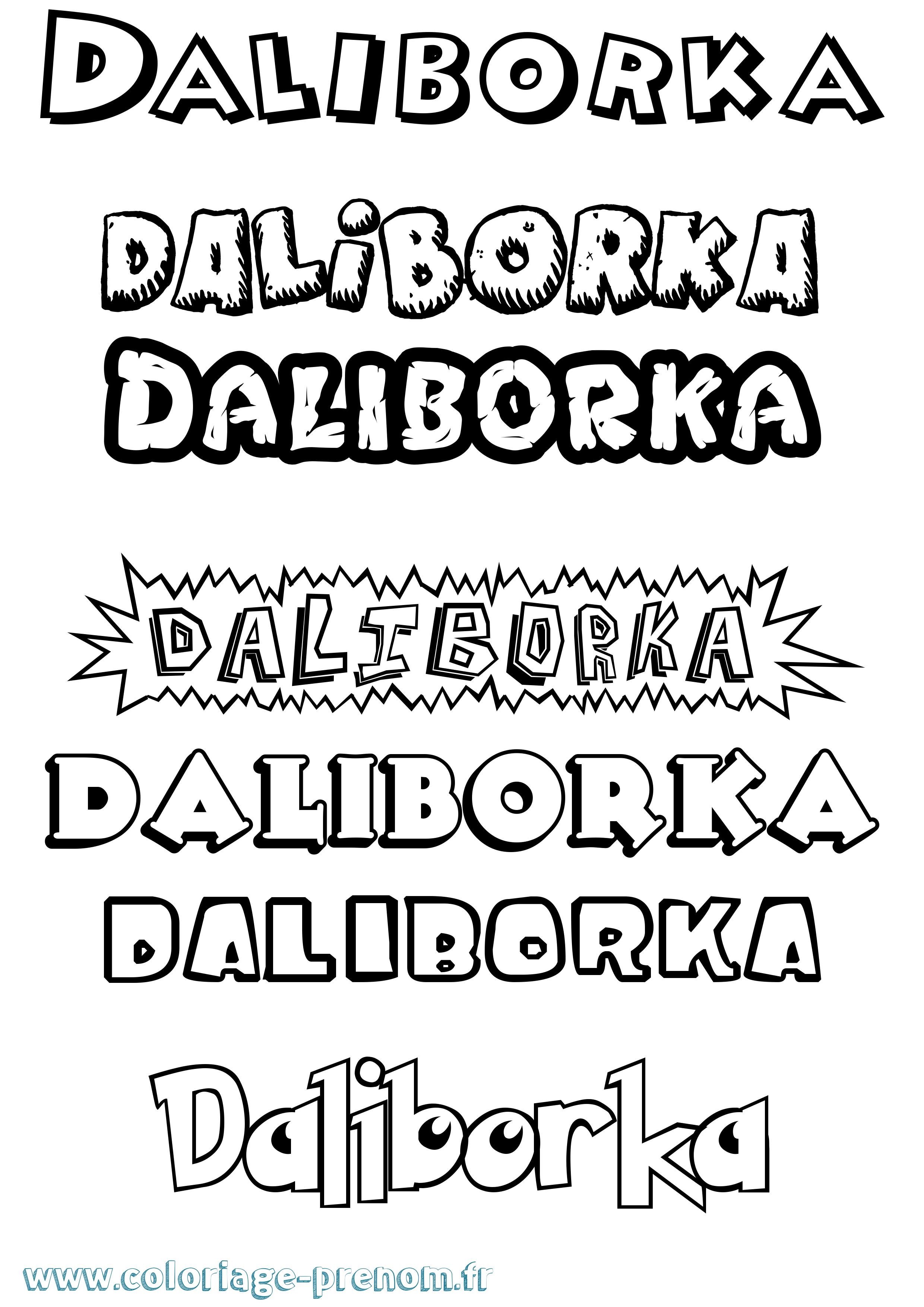 Coloriage prénom Daliborka Dessin Animé