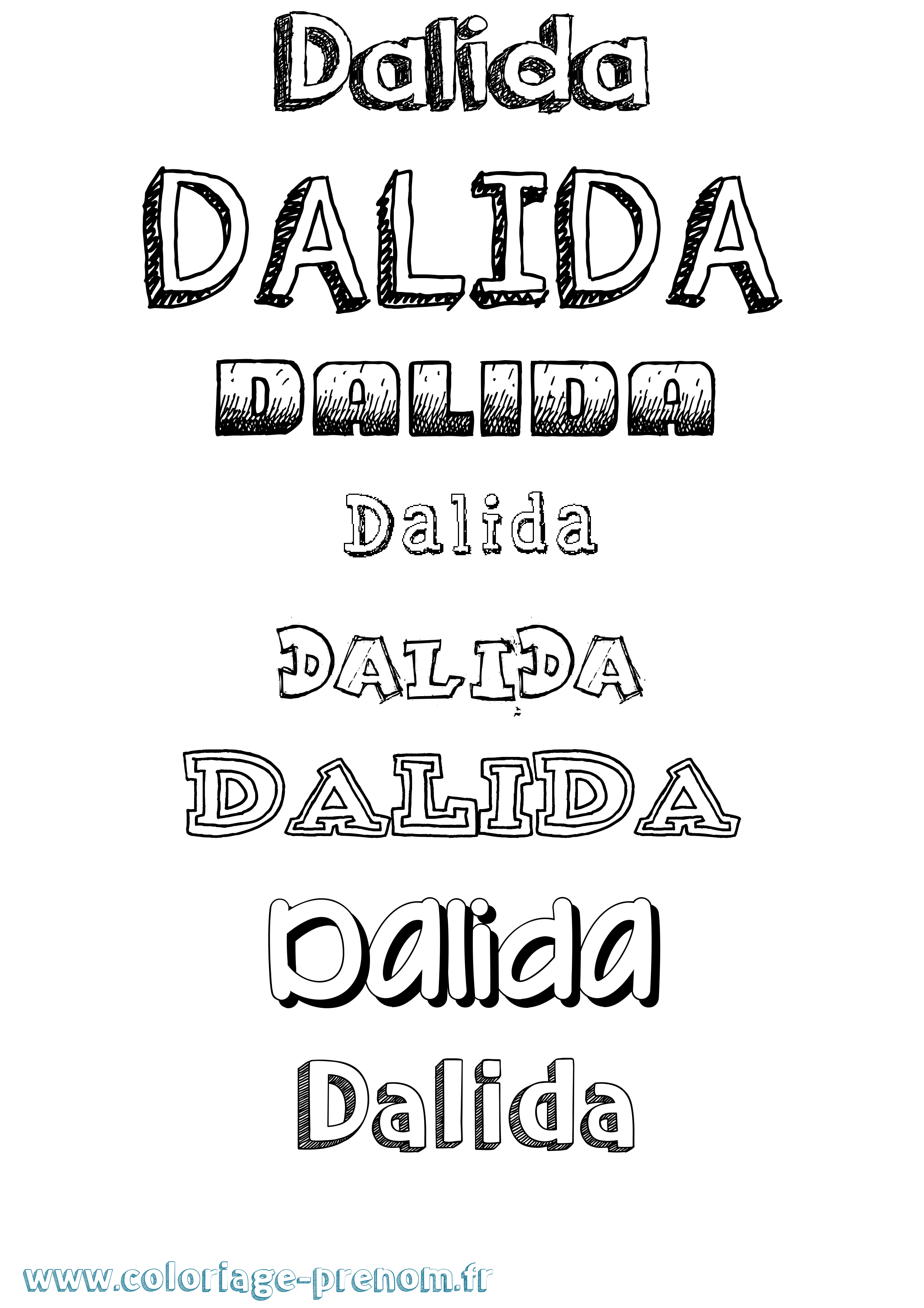 Coloriage prénom Dalida Dessiné