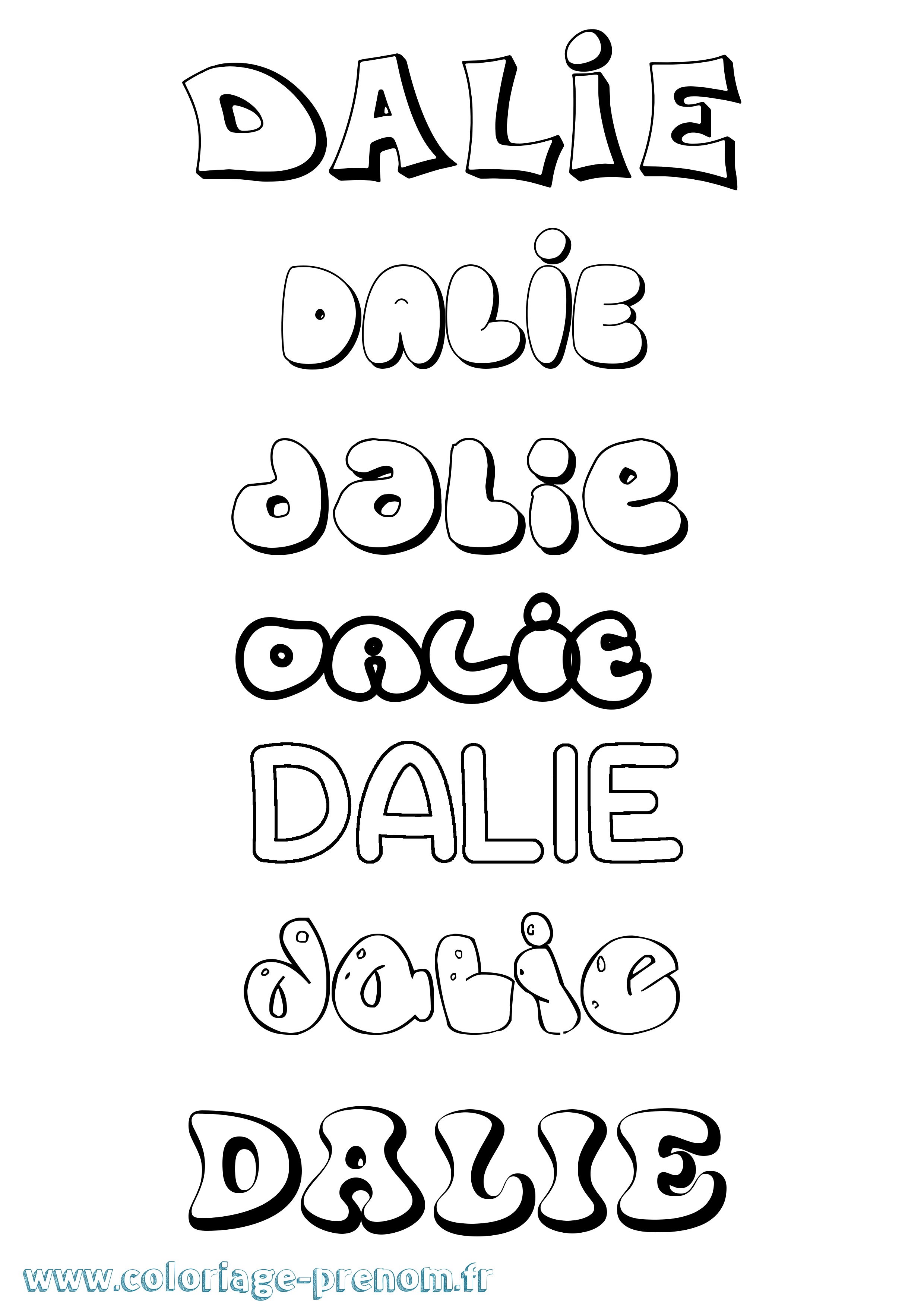 Coloriage Dalie Bubble Coloriage prénom Dalie Bubble