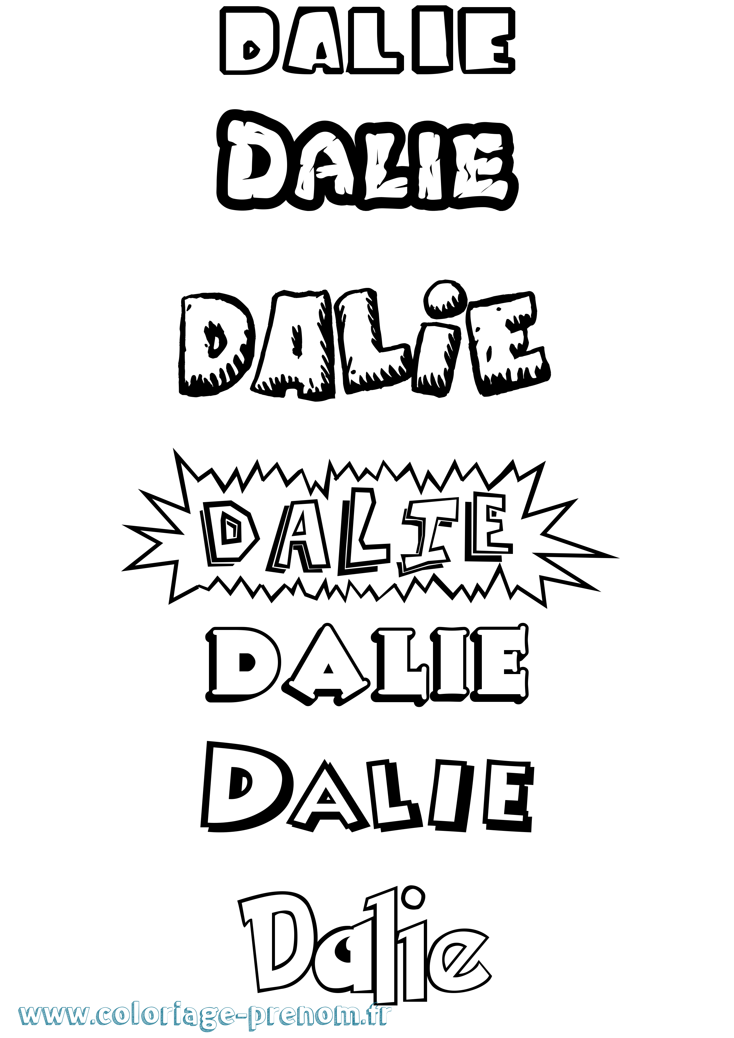 Coloriage Dalie Dessin Animé Coloriage prénom Dalie Dessin Animé