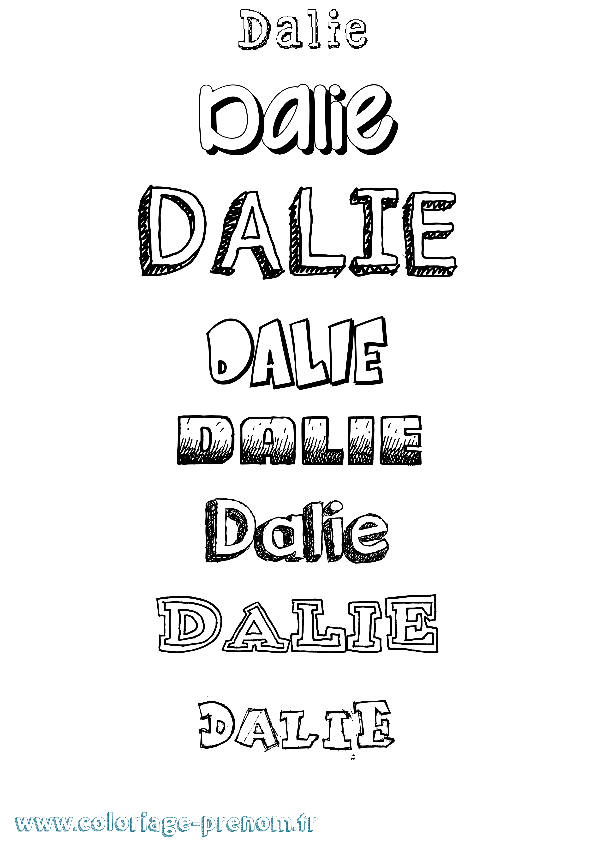 Coloriage Dalie Dessiné Coloriage prénom Dalie Dessiné
