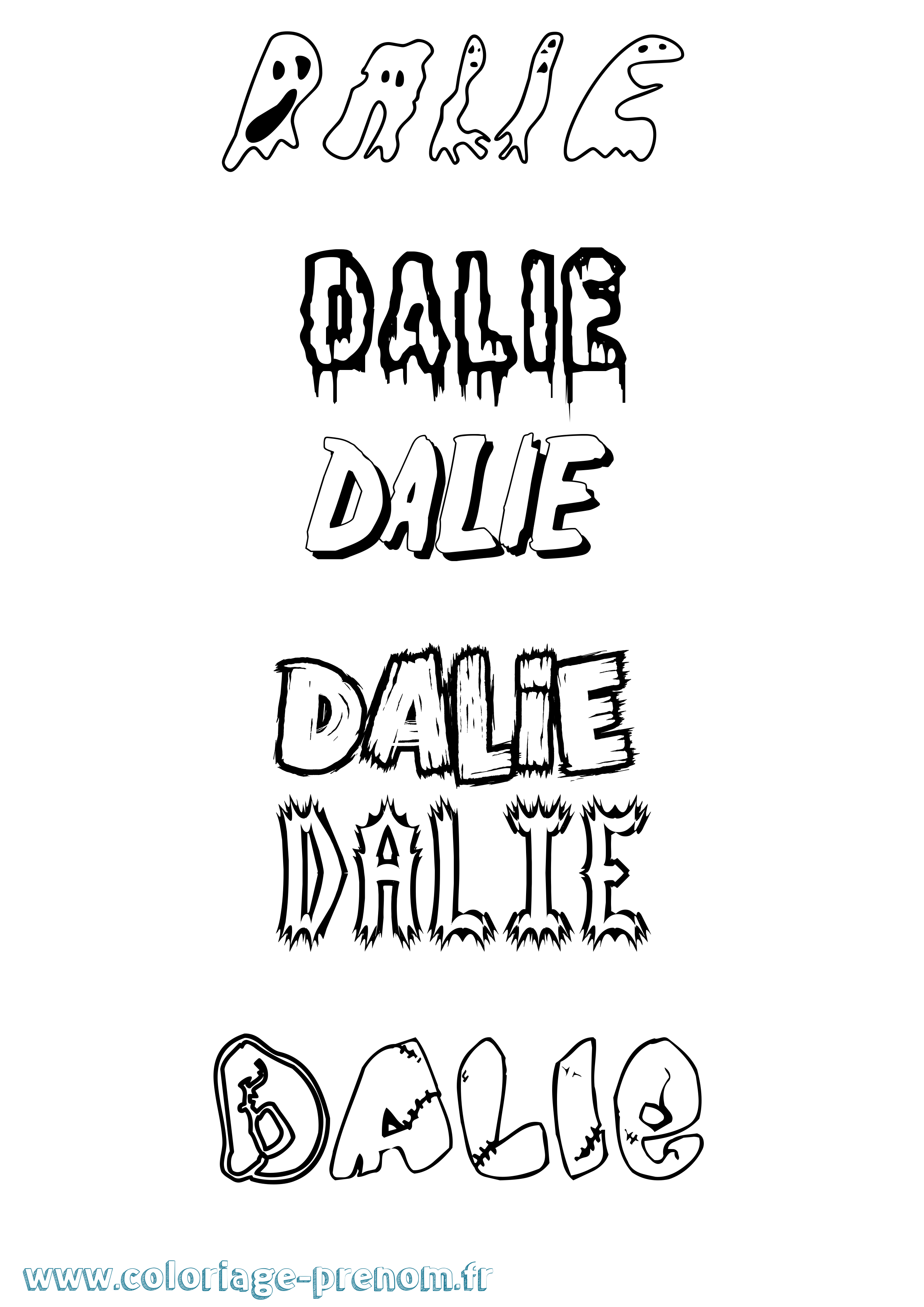 Coloriage Dalie Frisson Coloriage prénom Dalie Frisson