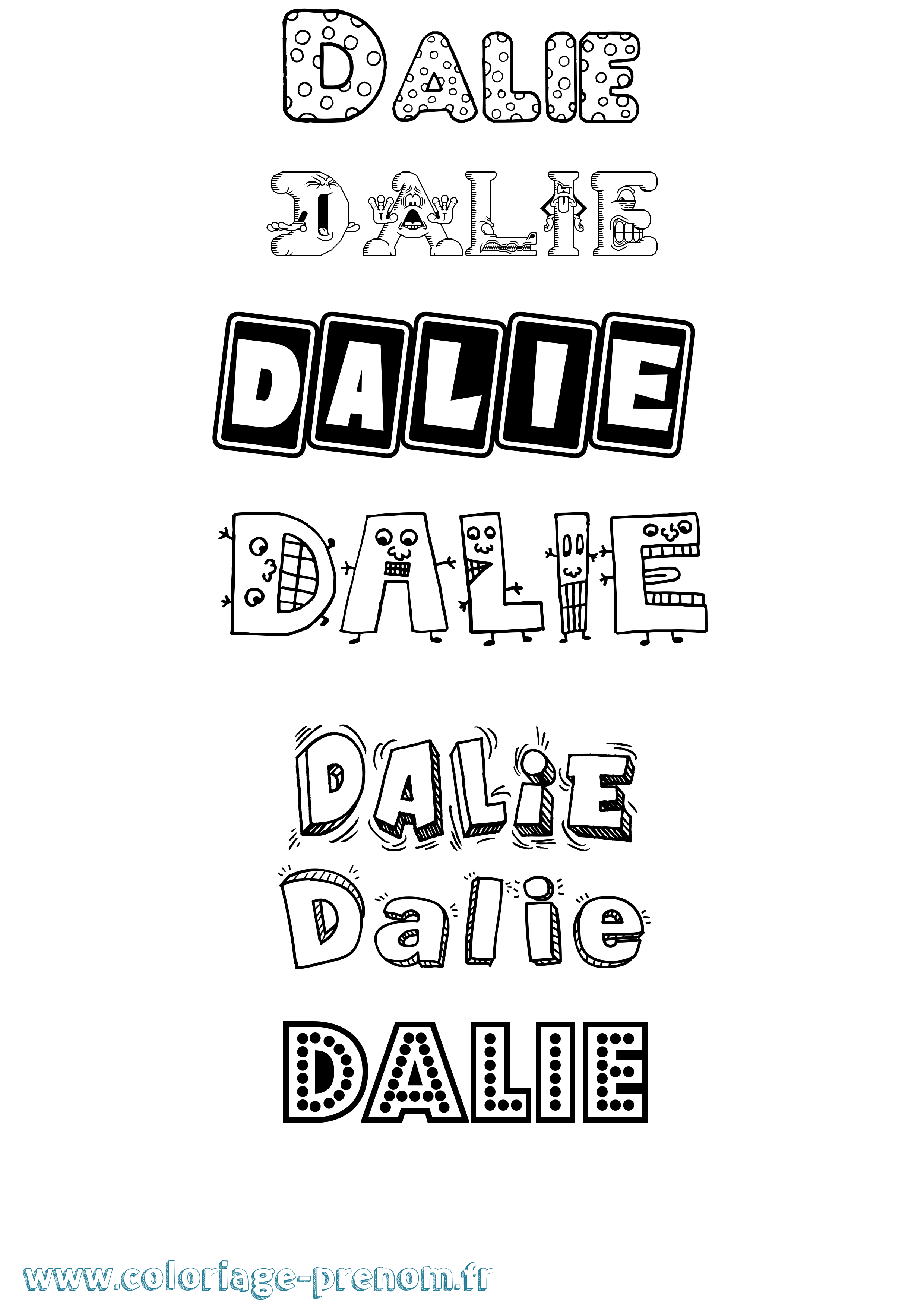 Coloriage Dalie Fun Coloriage prénom Dalie Fun