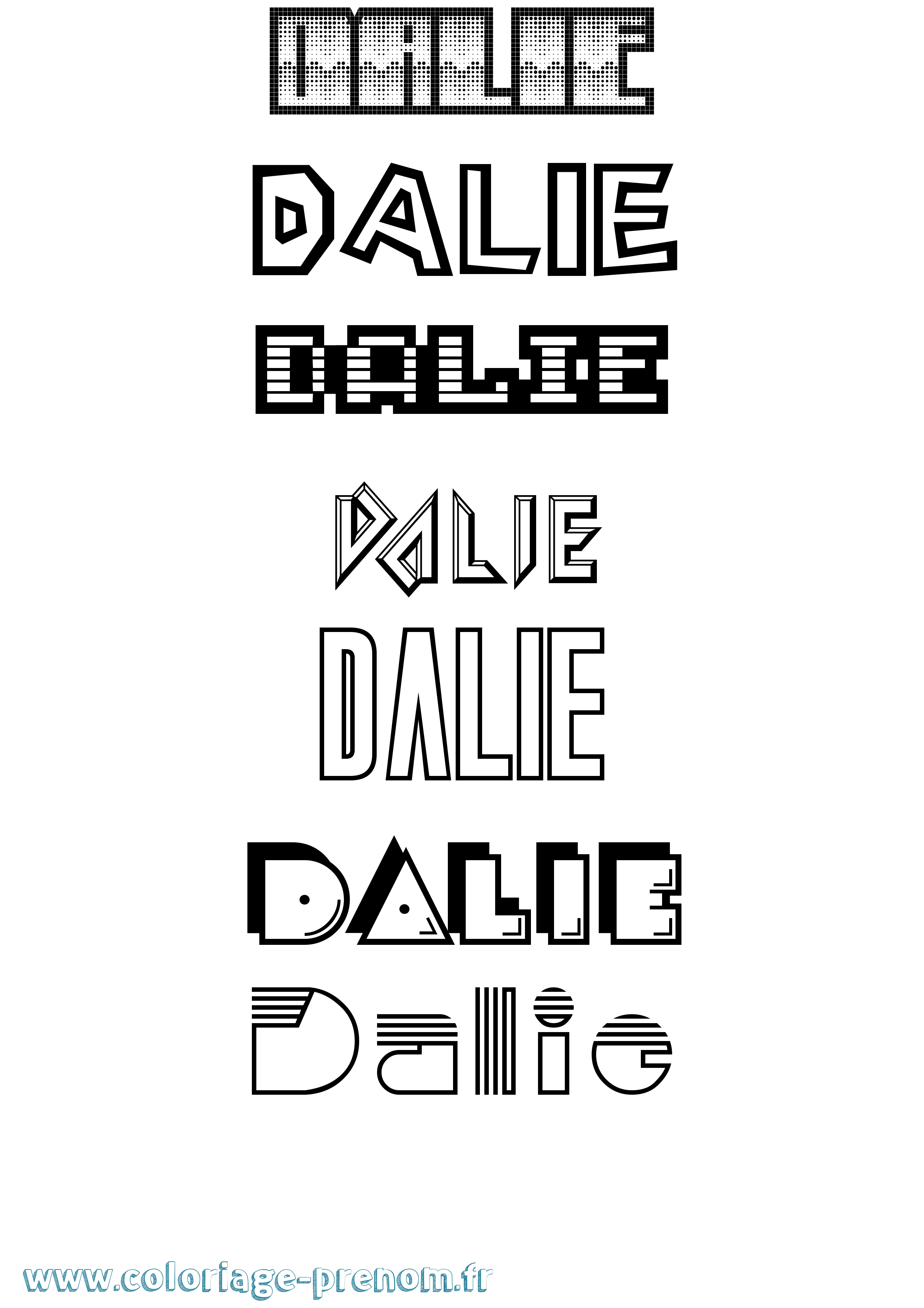 Coloriage Dalie Jeux Vidéos Coloriage prénom Dalie Jeux Vidéos