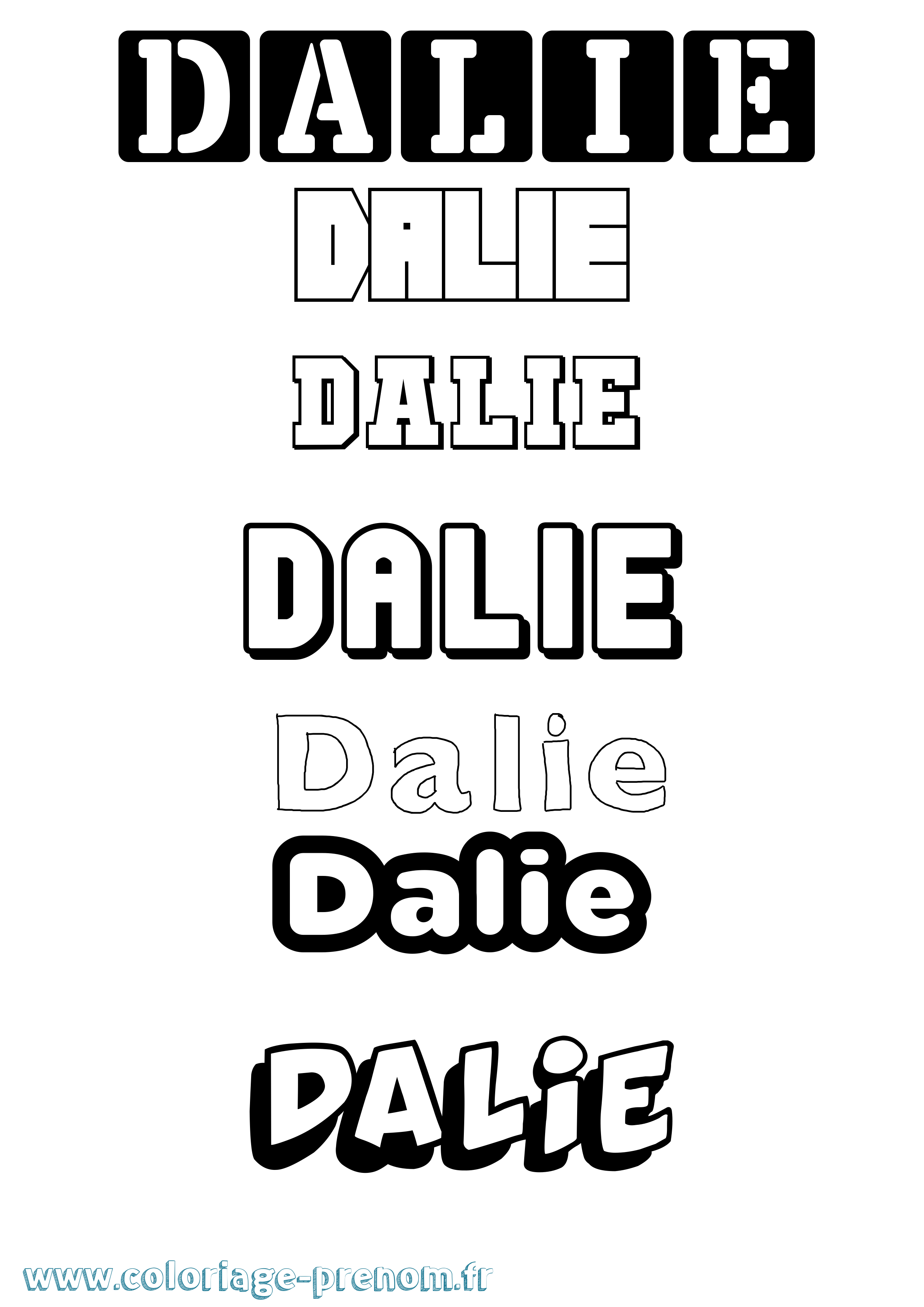 Coloriage Dalie Simple Coloriage prénom Dalie Simple