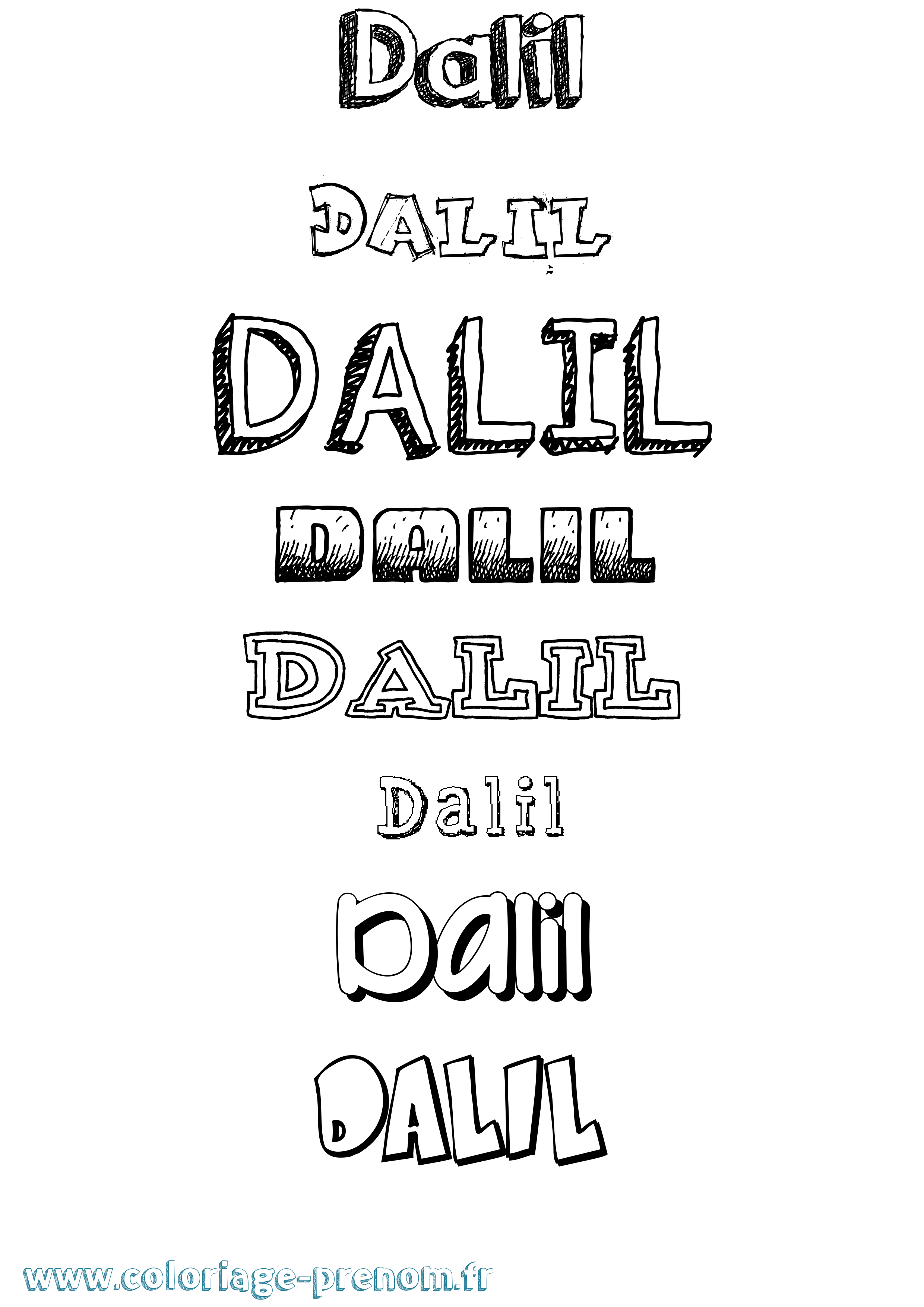 Coloriage prénom Dalil Dessiné