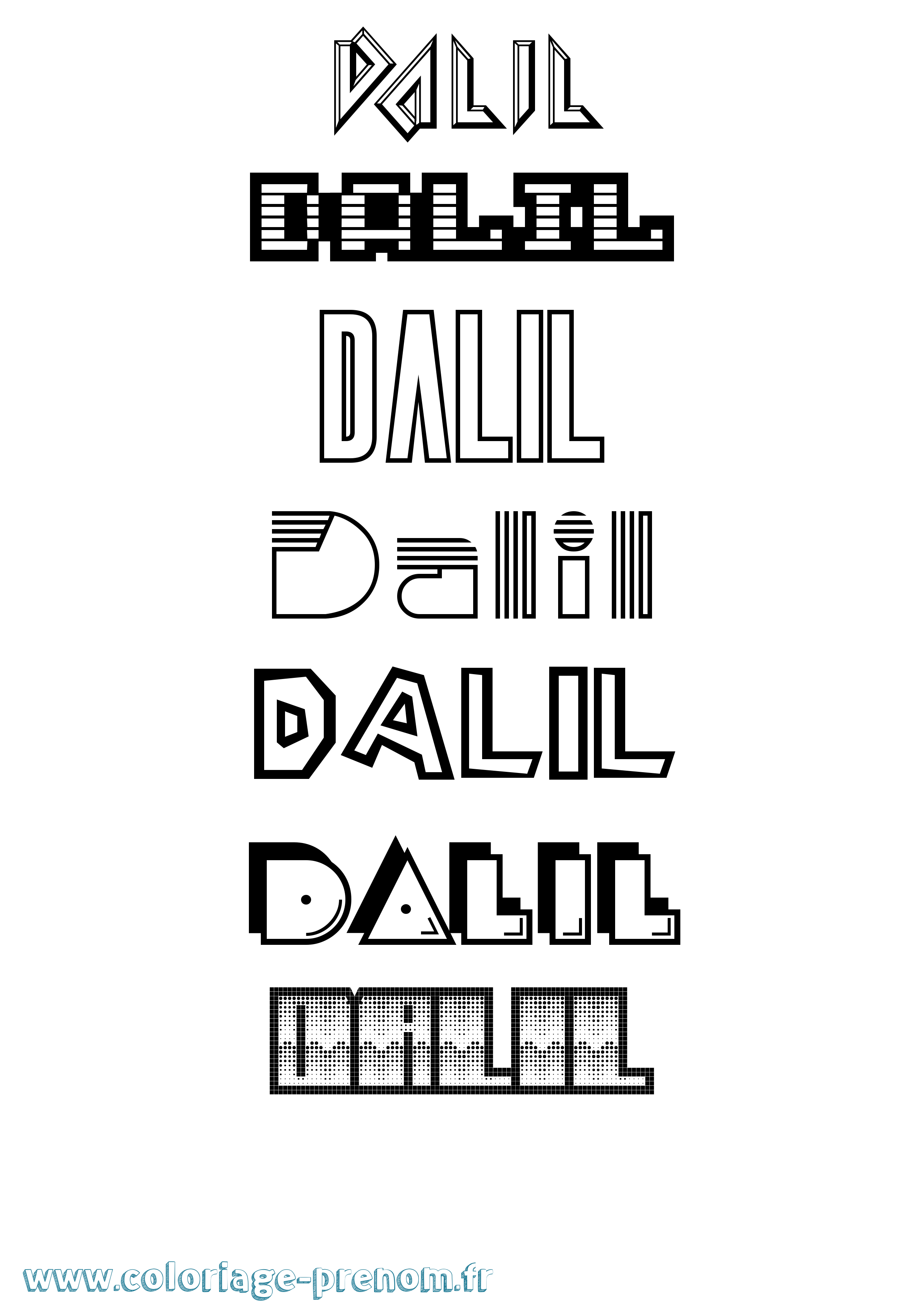 Coloriage Dalil Jeux Vidéos Coloriage prénom Dalil Jeux Vidéos