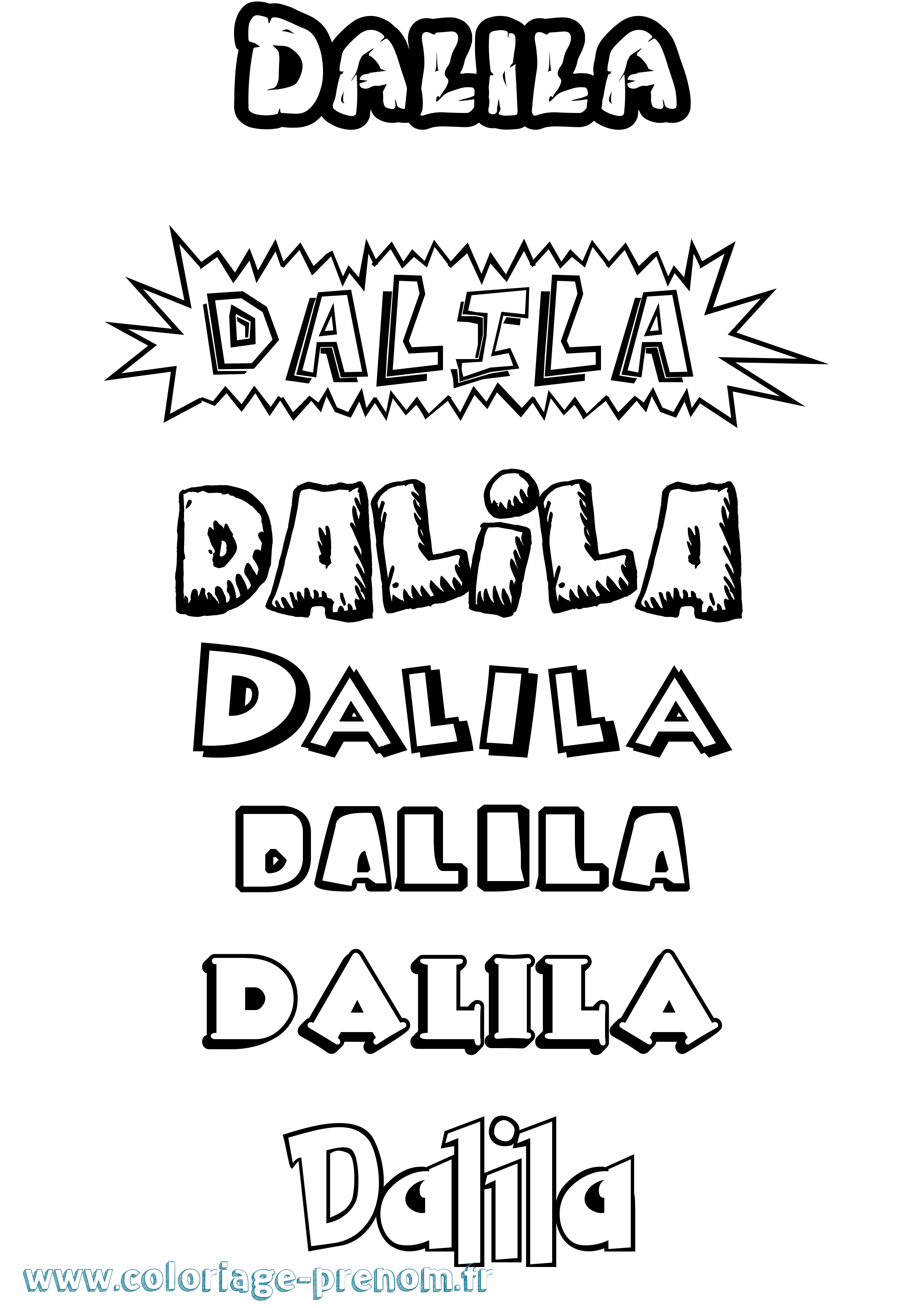 Coloriage prénom Dalila Dessin Animé