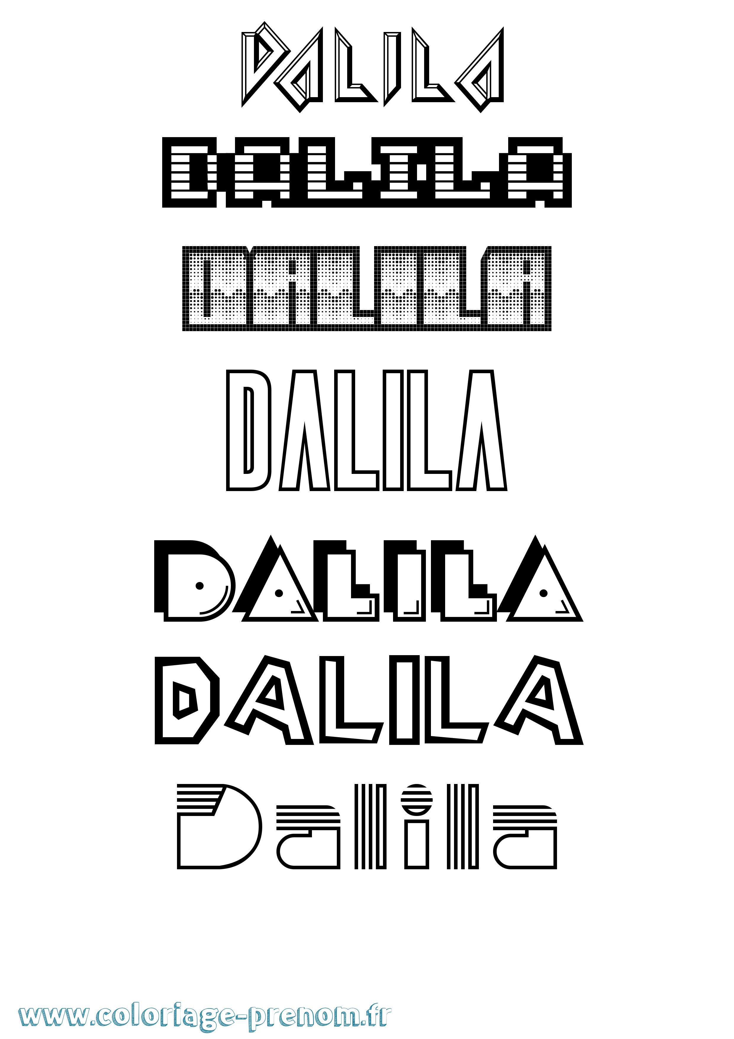 Coloriage prénom Dalila Jeux Vidéos