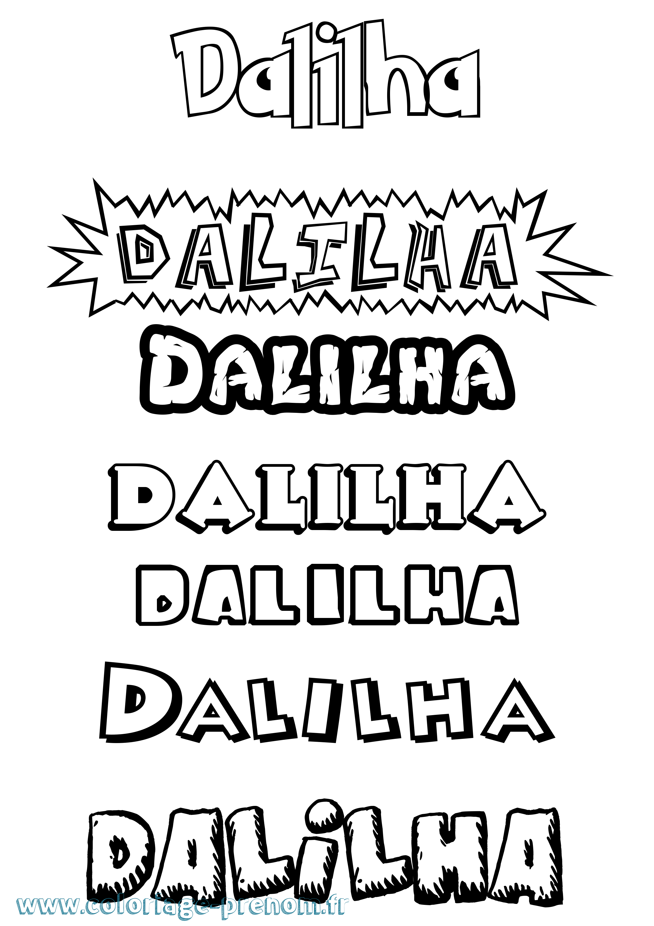 Coloriage prénom Dalilha Dessin Animé