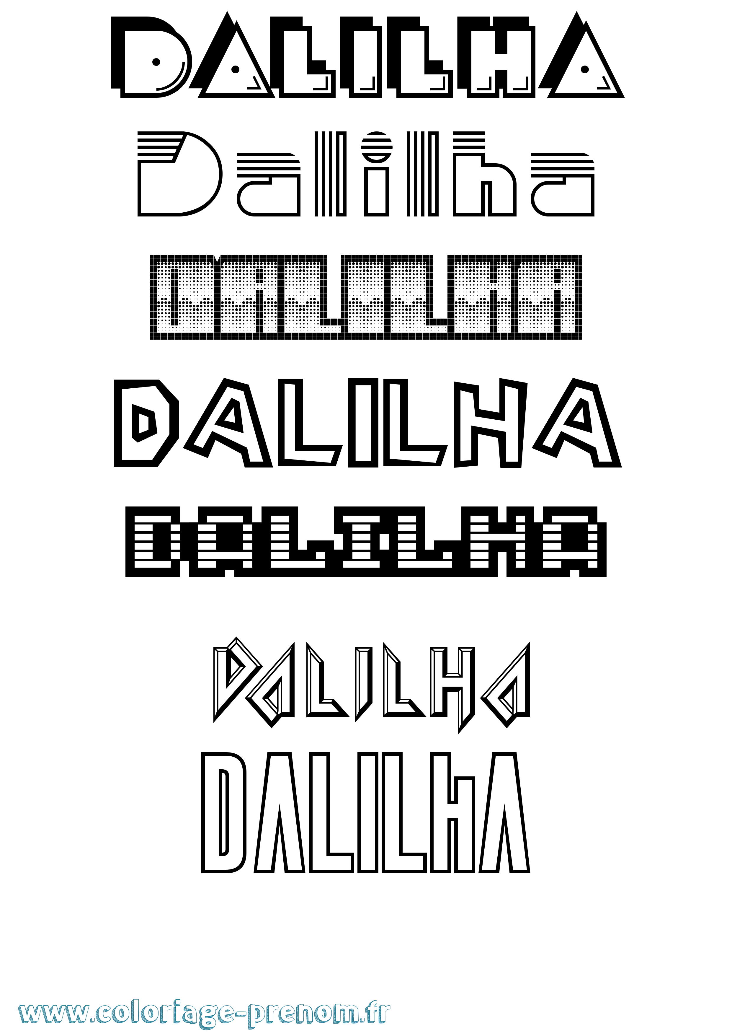 Coloriage prénom Dalilha Jeux Vidéos
