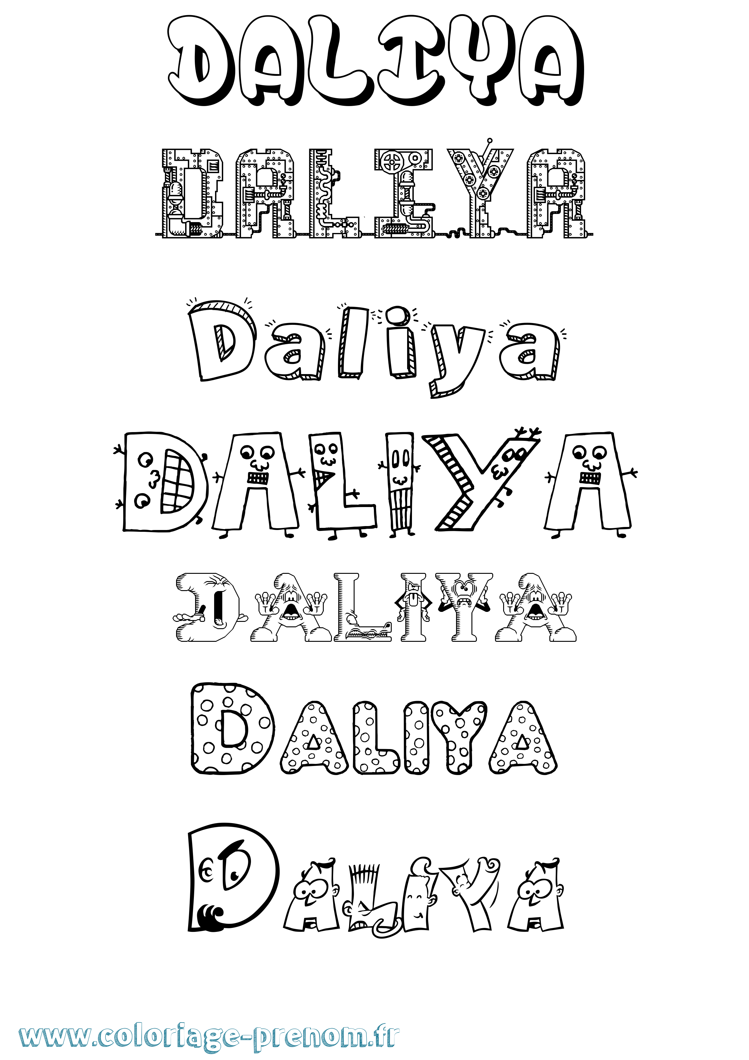 Coloriage Daliya Fun Coloriage prénom Daliya Fun