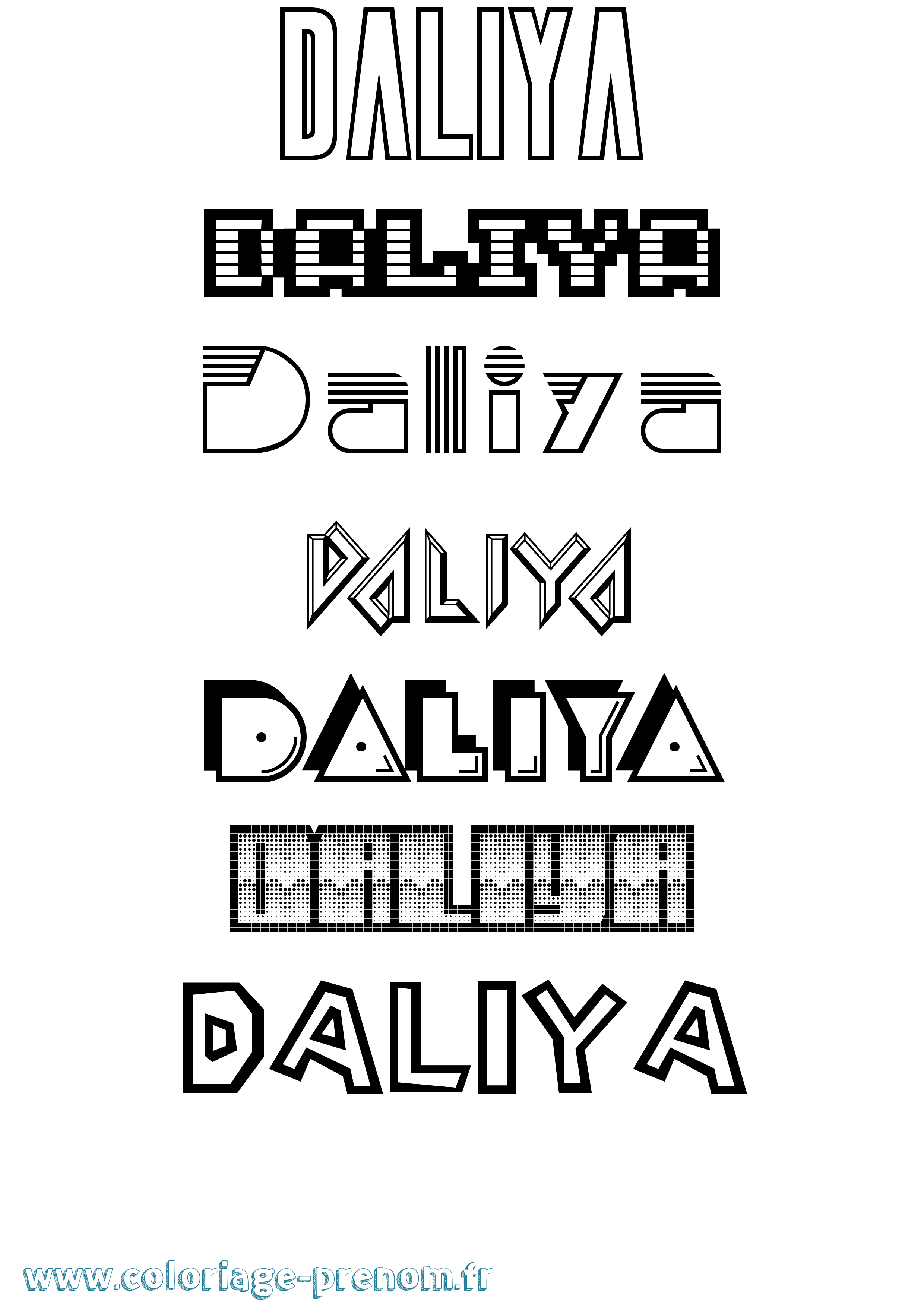 Coloriage Daliya Jeux Vidéos Coloriage prénom Daliya Jeux Vidéos