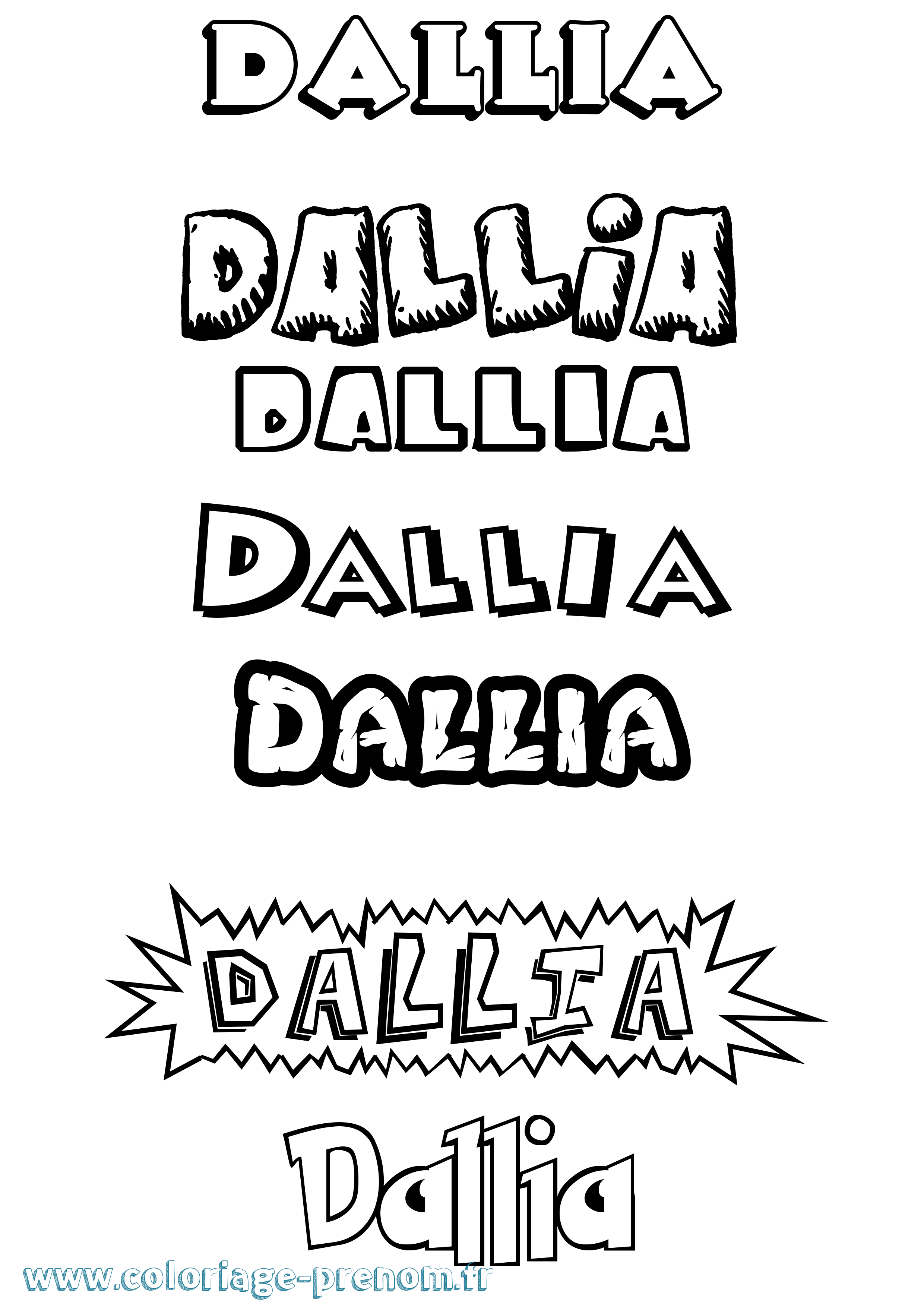 Coloriage Dallia Dessin Animé Coloriage prénom Dallia Dessin Animé