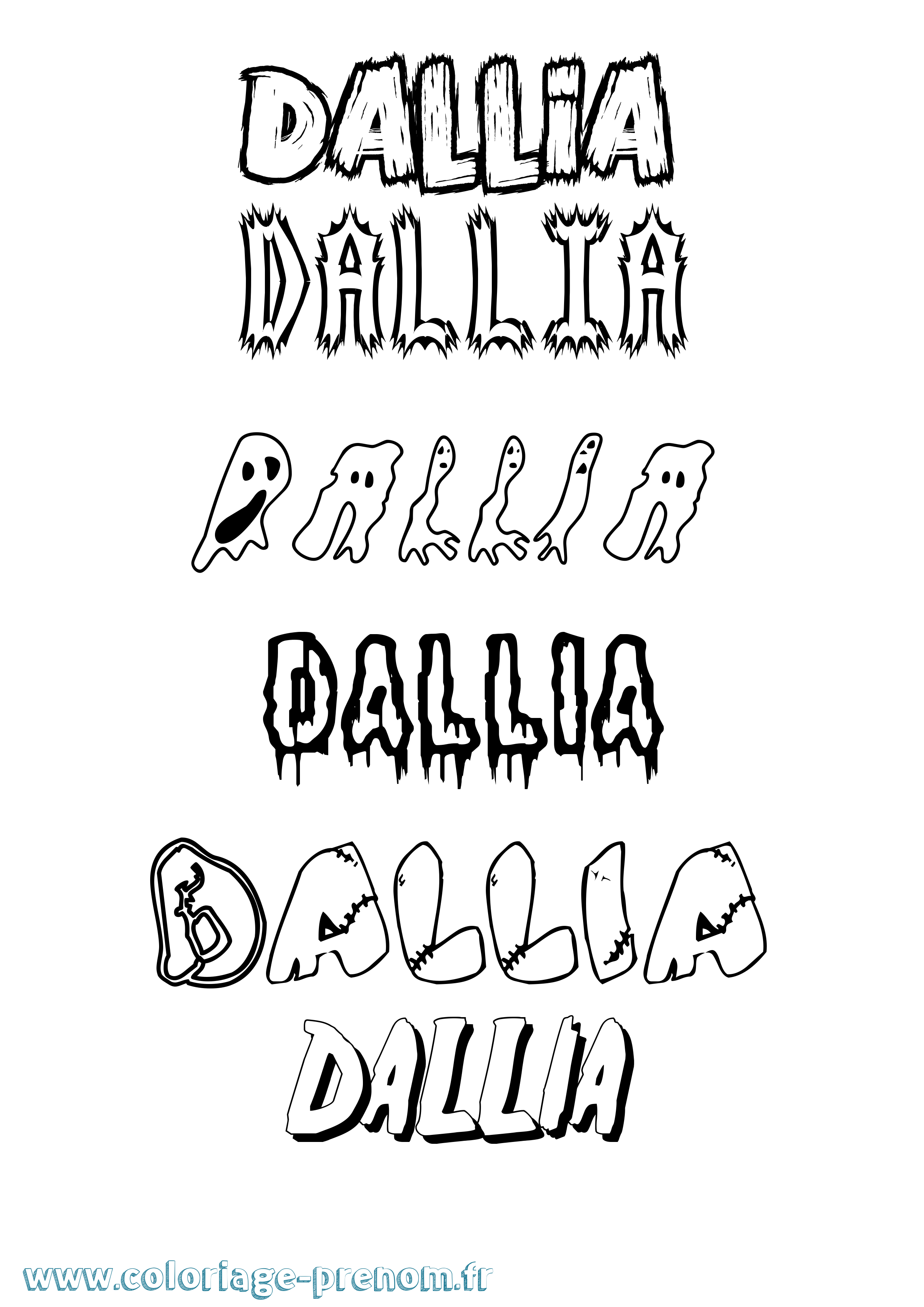 Coloriage Dallia Frisson Coloriage prénom Dallia Frisson