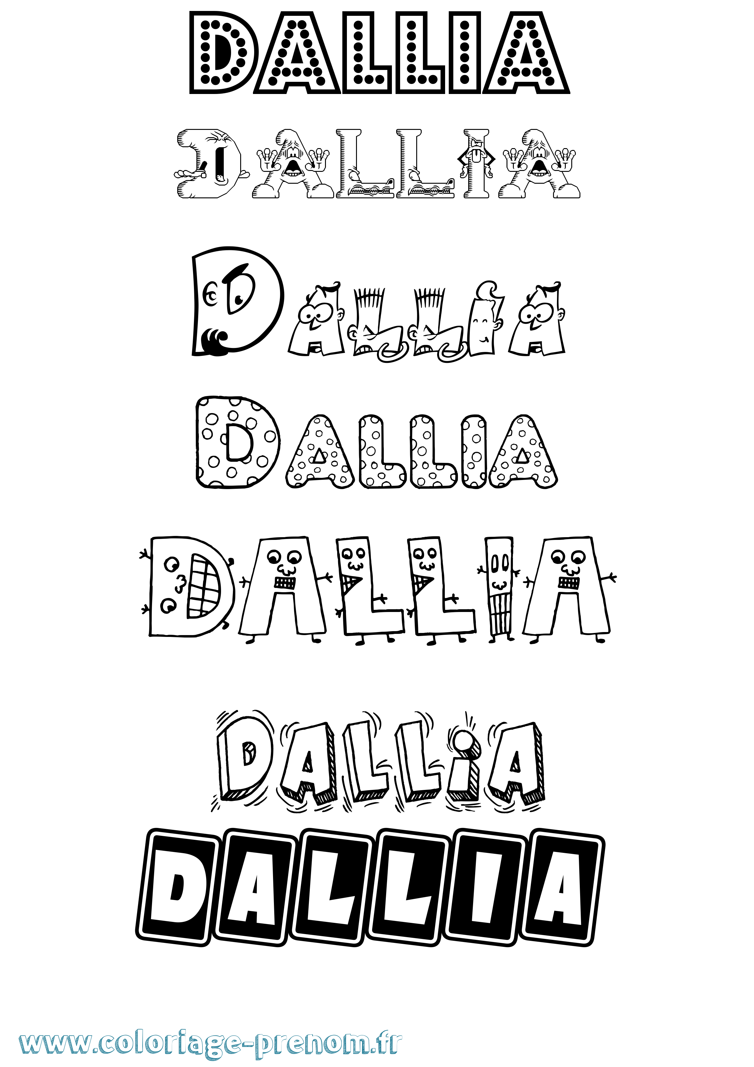 Coloriage Dallia Fun Coloriage prénom Dallia Fun