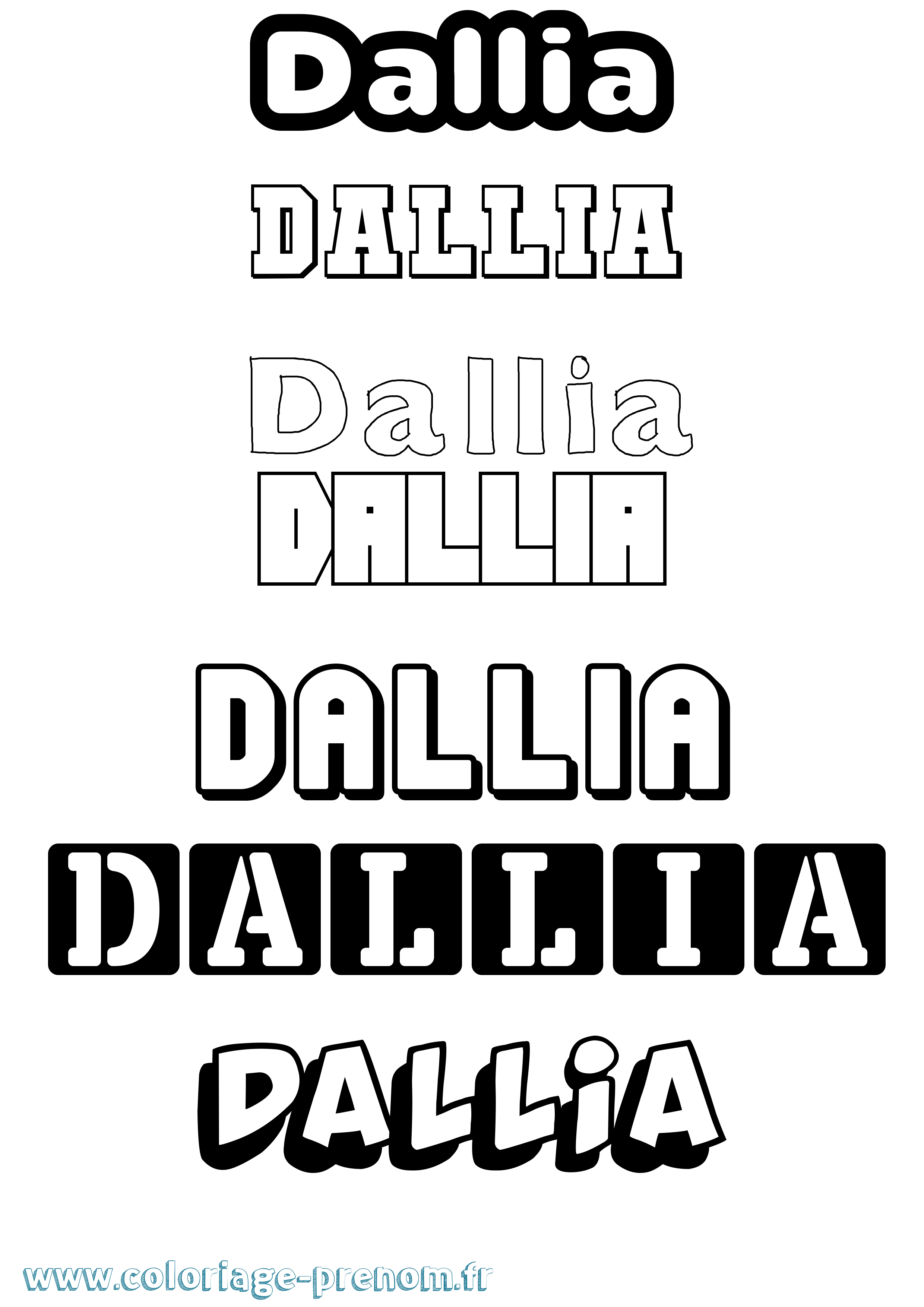 Coloriage Dallia Simple Coloriage prénom Dallia Simple