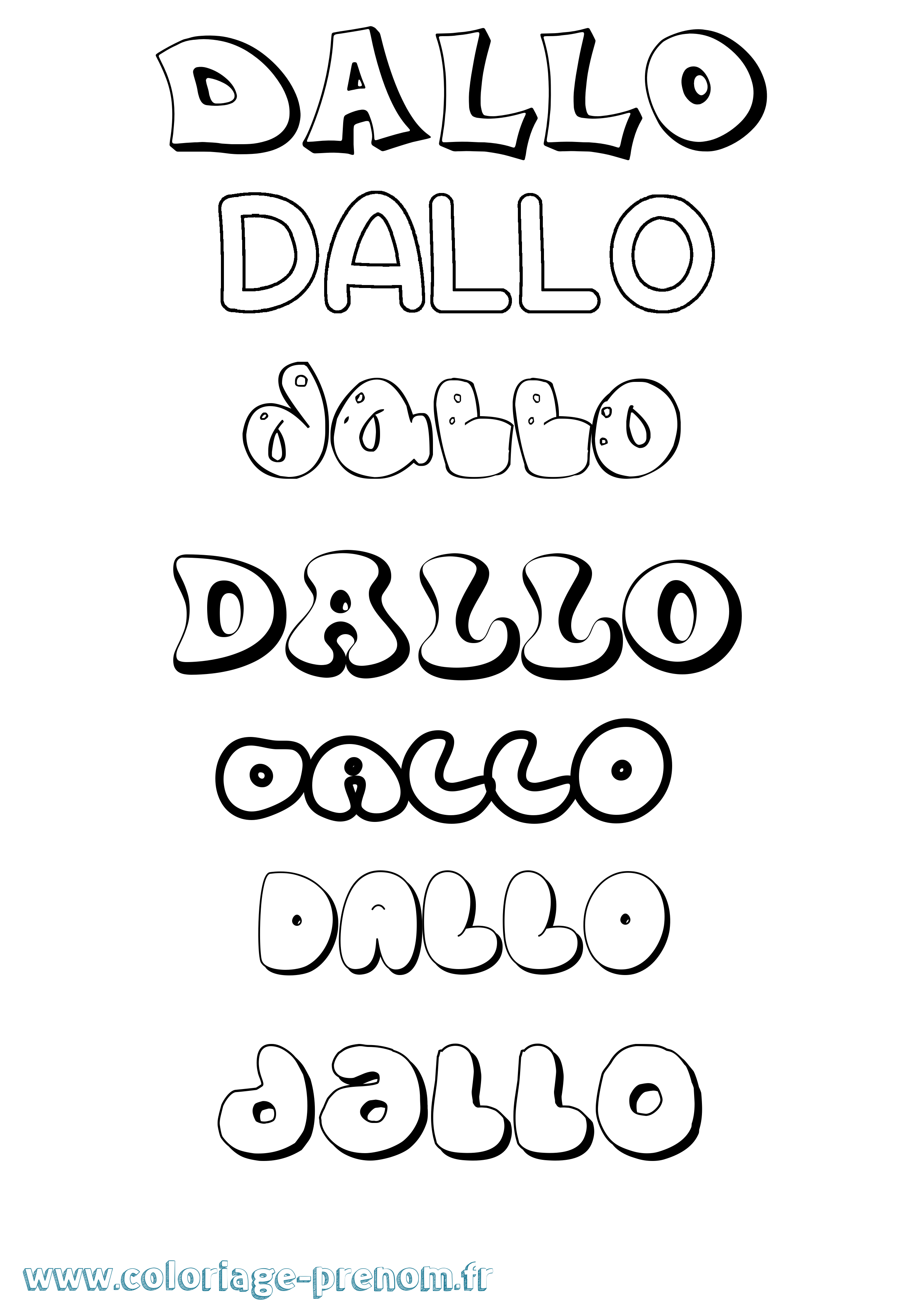 Coloriage Dallo Bubble Coloriage prénom Dallo Bubble