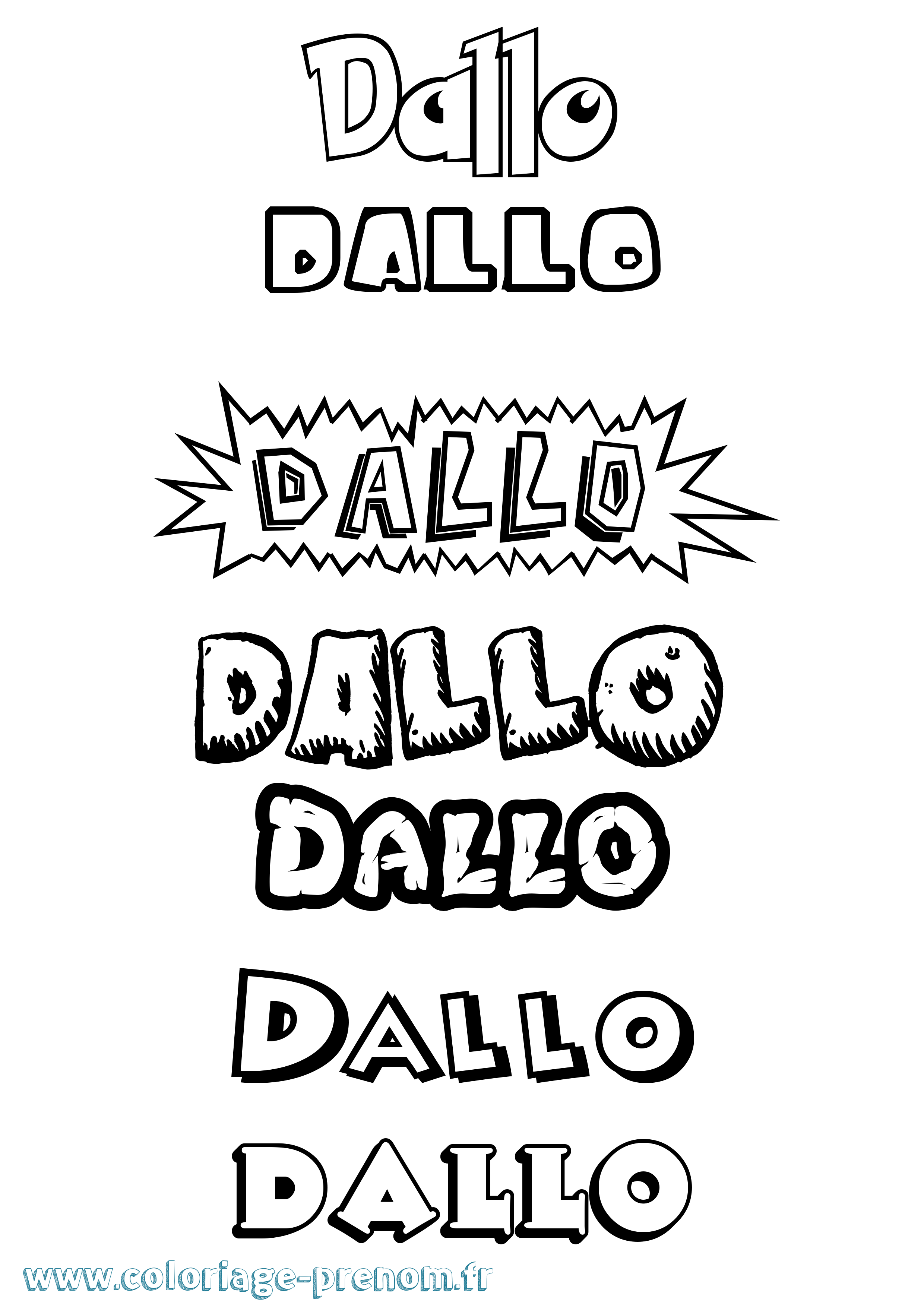 Coloriage Dallo Dessin Animé Coloriage prénom Dallo Dessin Animé