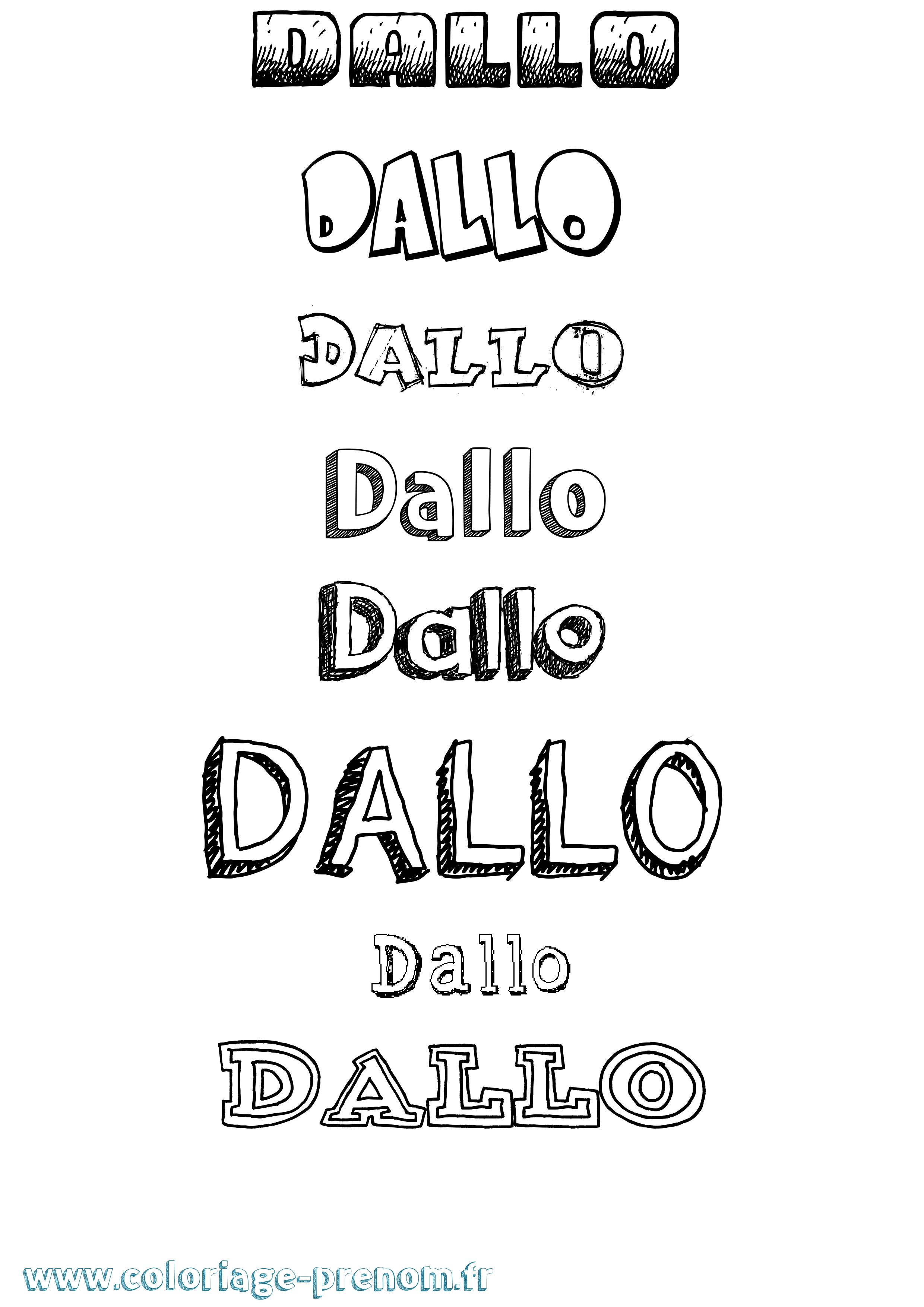 Coloriage Dallo Dessiné Coloriage prénom Dallo Dessiné