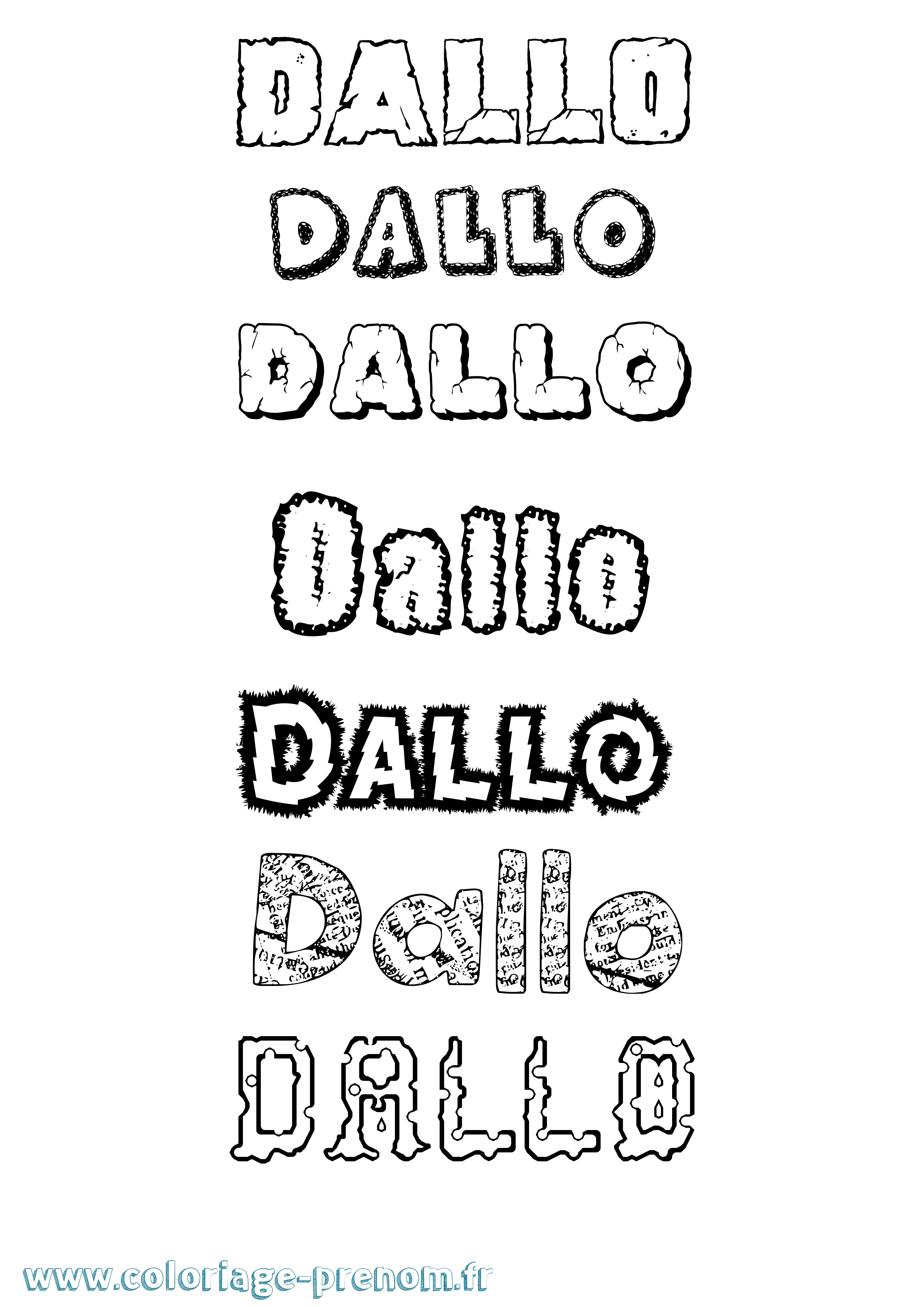 Coloriage Dallo Destructuré Coloriage prénom Dallo Destructuré