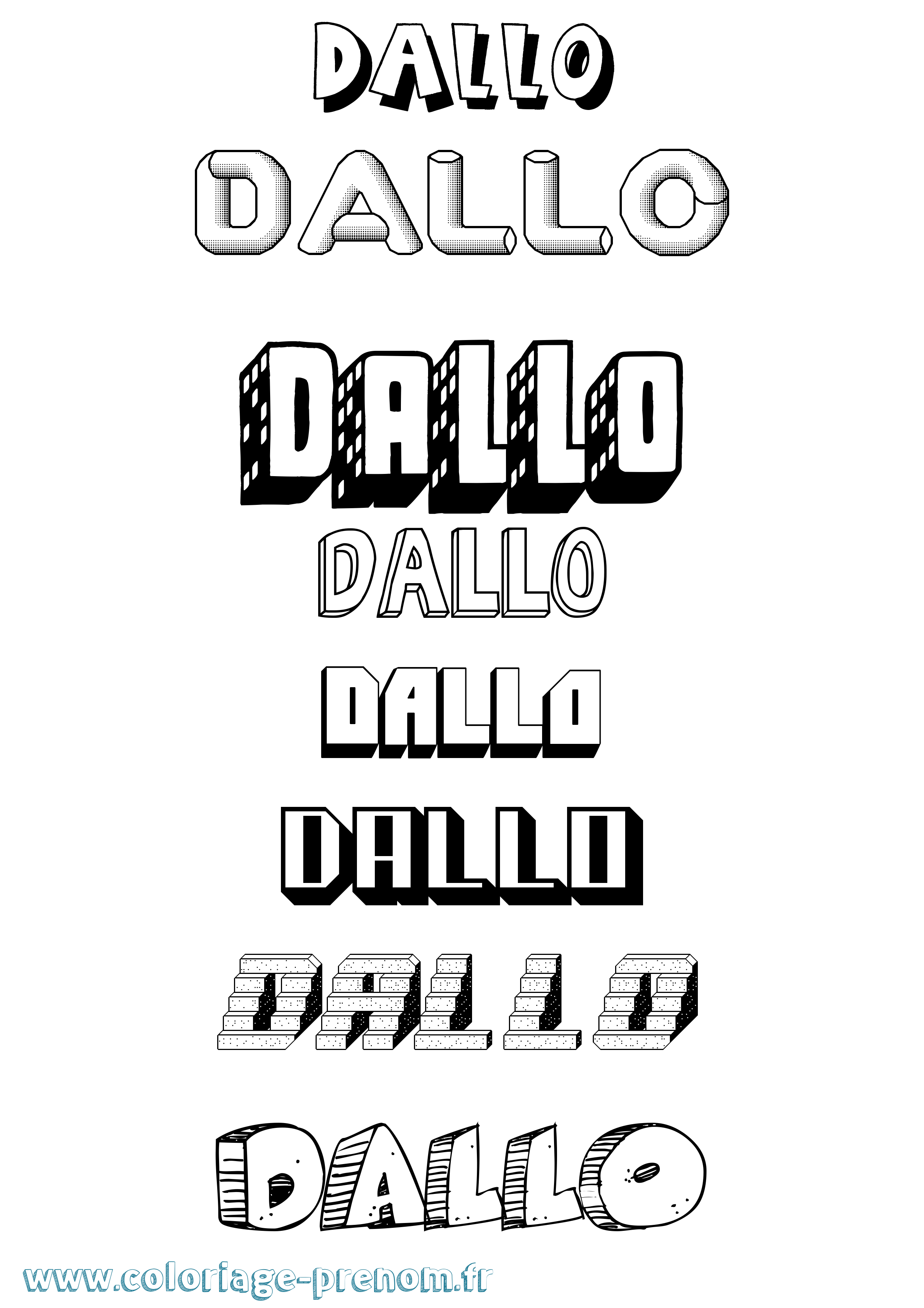Coloriage Dallo Effet 3D Coloriage prénom Dallo Effet 3D