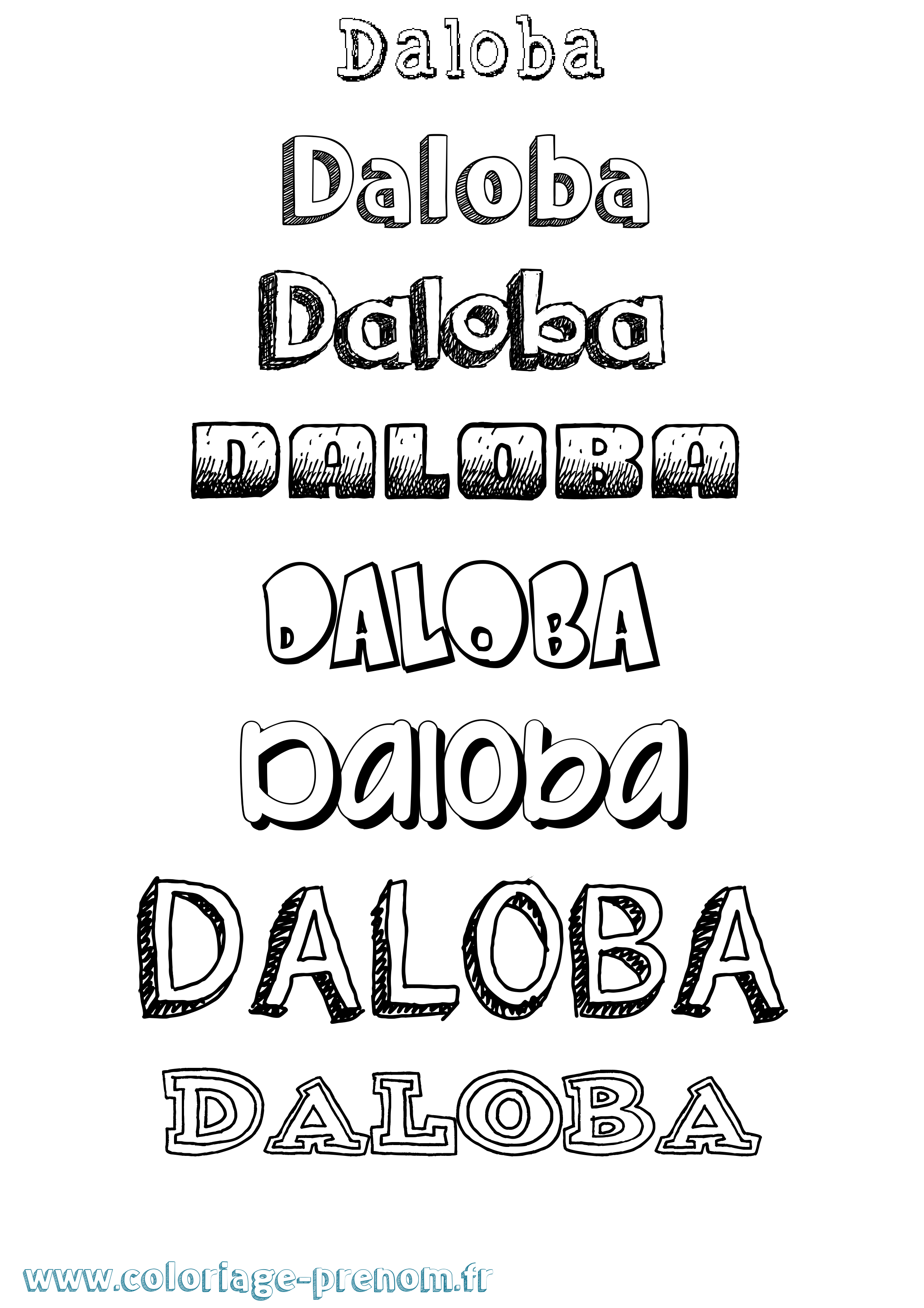 Coloriage Daloba Dessiné Coloriage prénom Daloba Dessiné