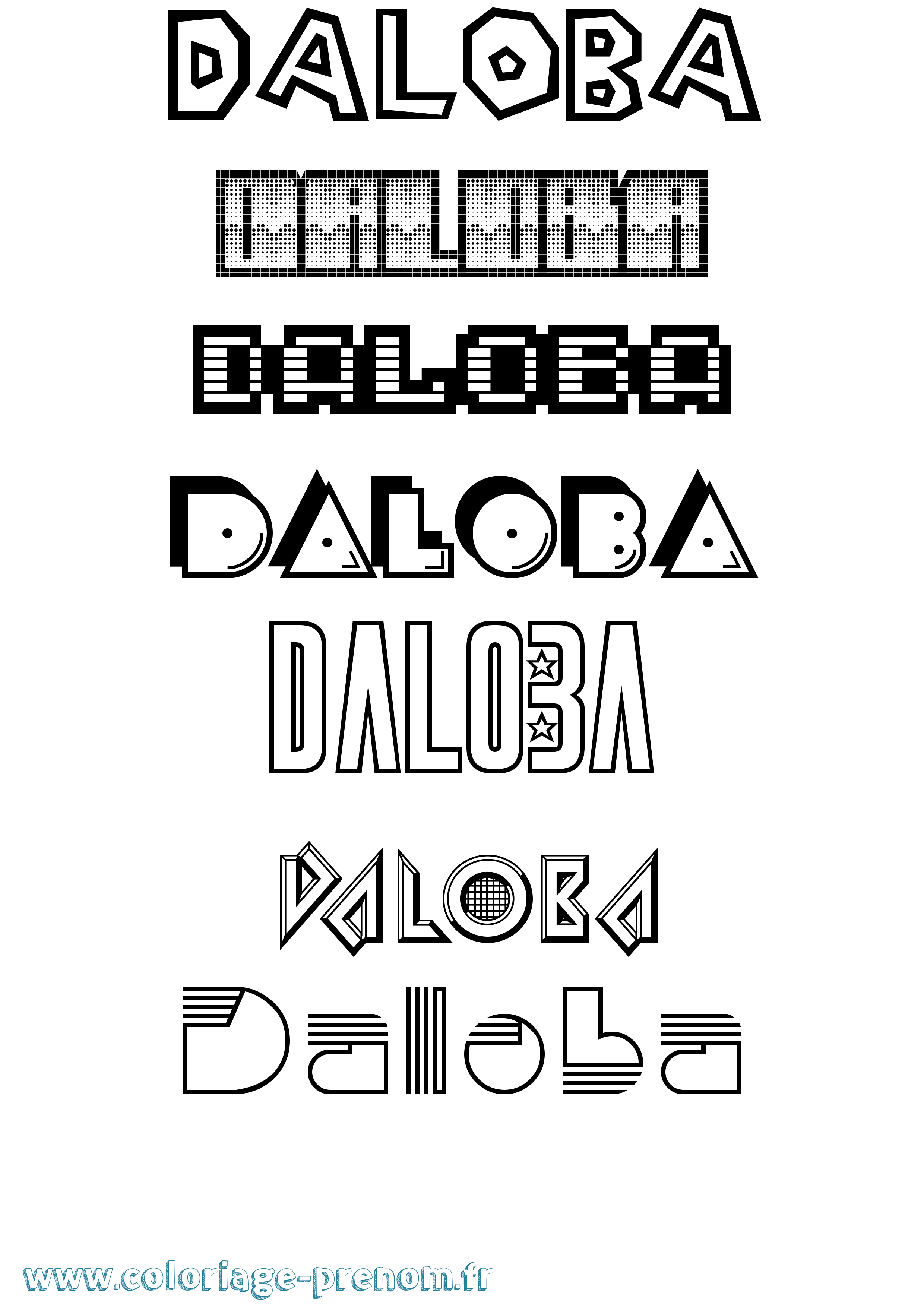 Coloriage Daloba Jeux Vidéos Coloriage prénom Daloba Jeux Vidéos