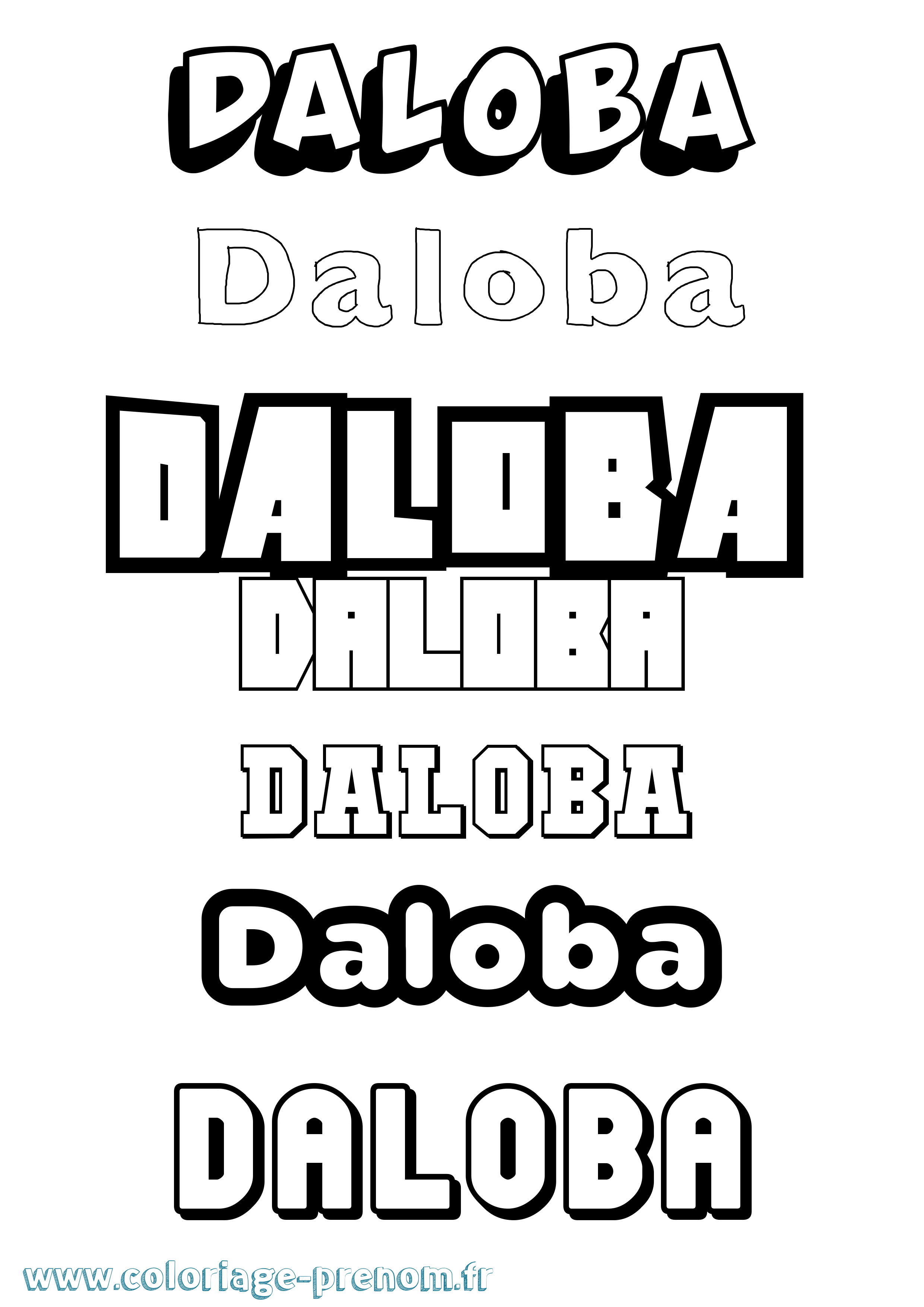 Coloriage Daloba Simple Coloriage prénom Daloba Simple