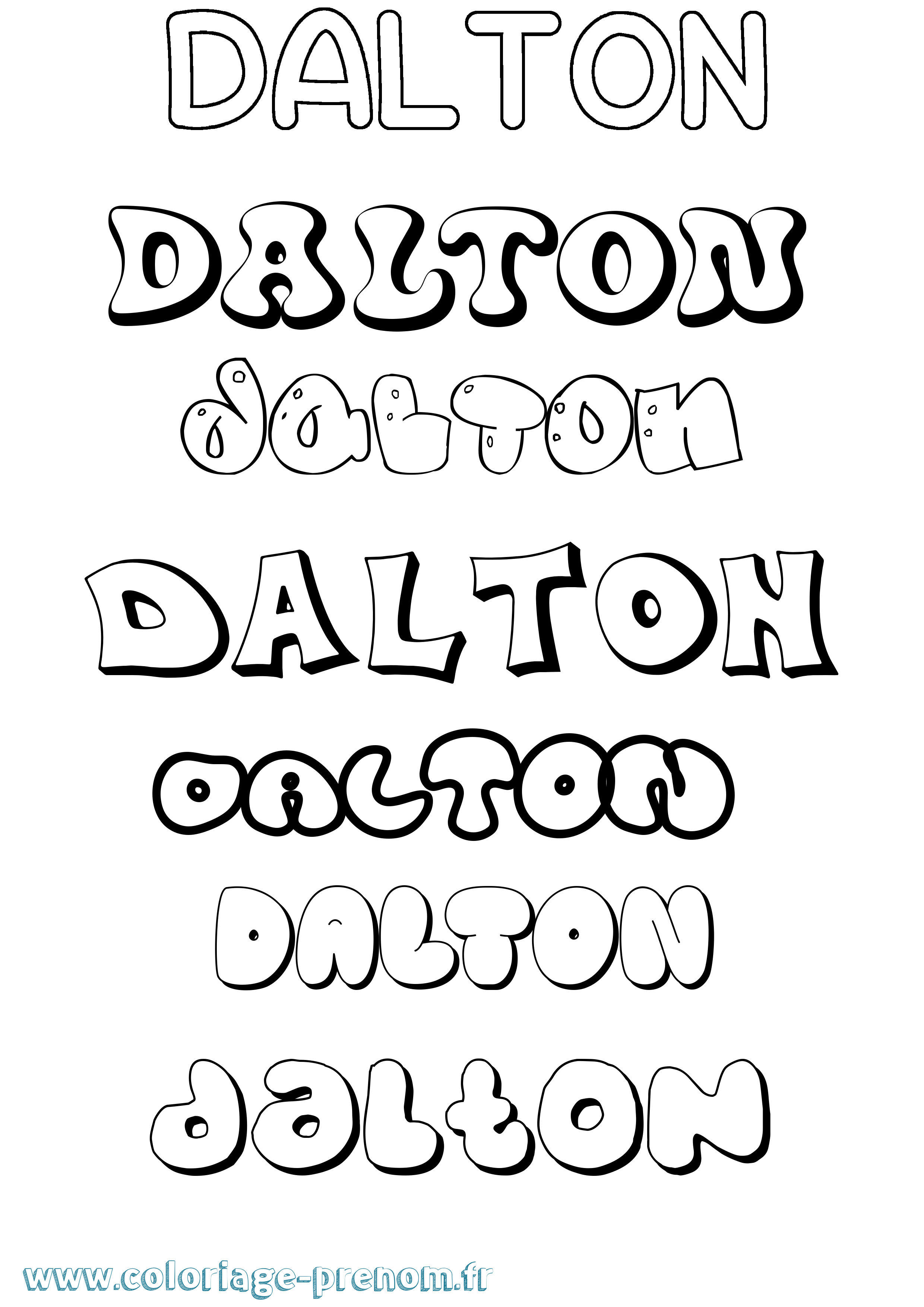 Coloriage prénom Dalton Bubble