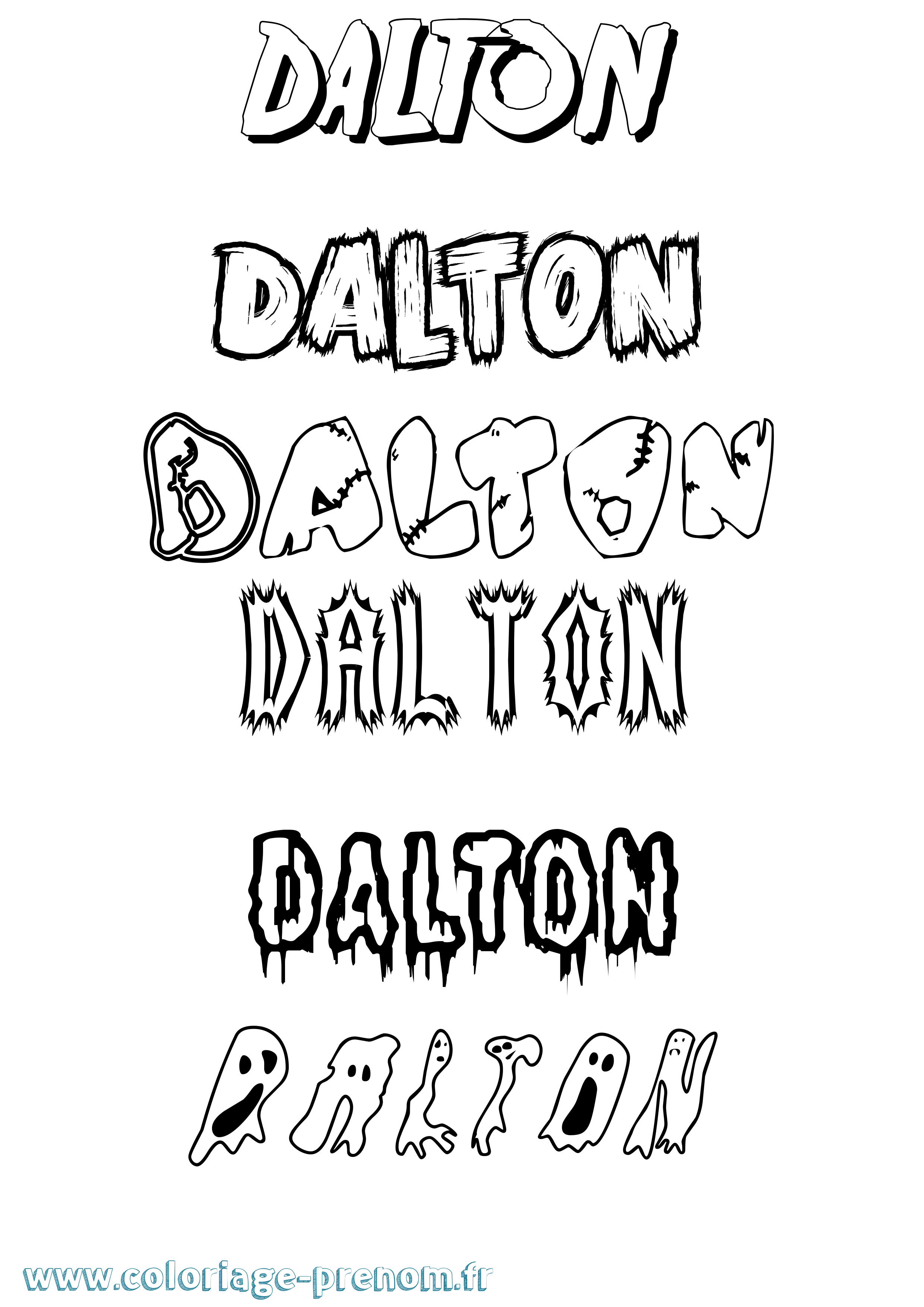 Coloriage prénom Dalton Frisson