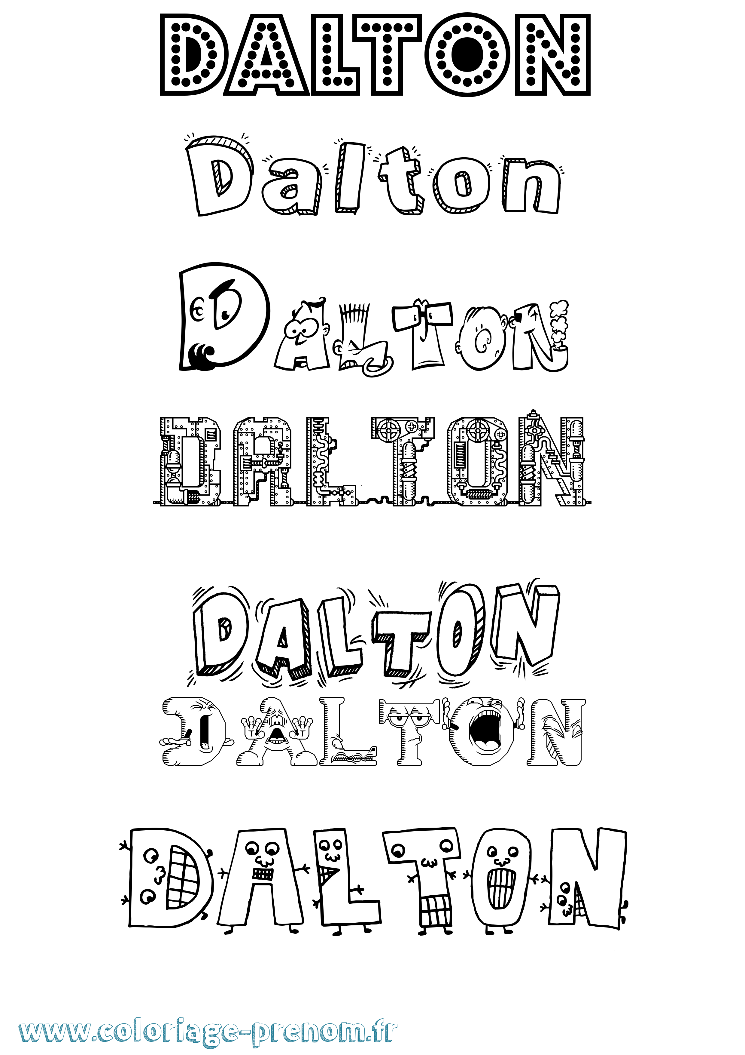 Coloriage prénom Dalton Fun