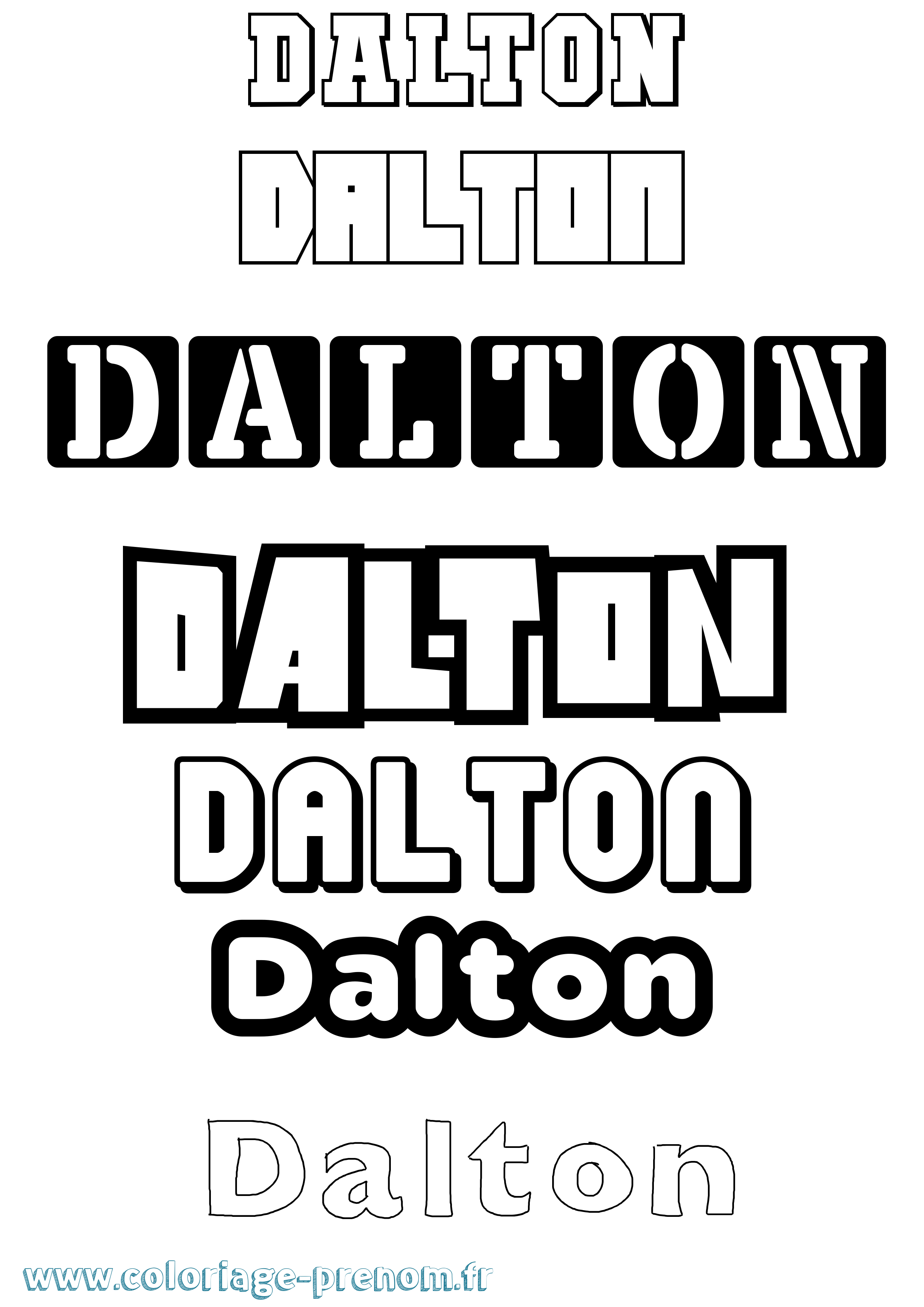 Coloriage prénom Dalton Simple