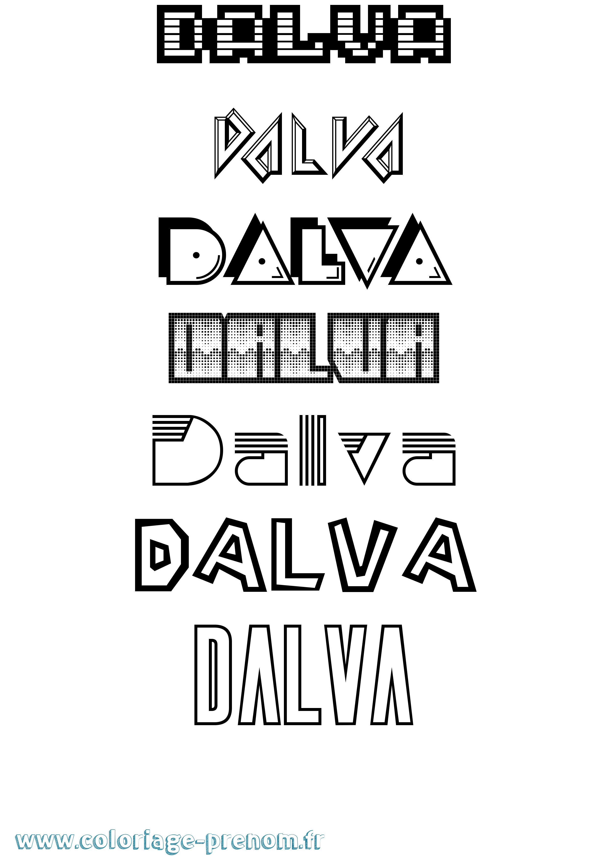 Coloriage Dalva Jeux Vidéos Coloriage prénom Dalva Jeux Vidéos
