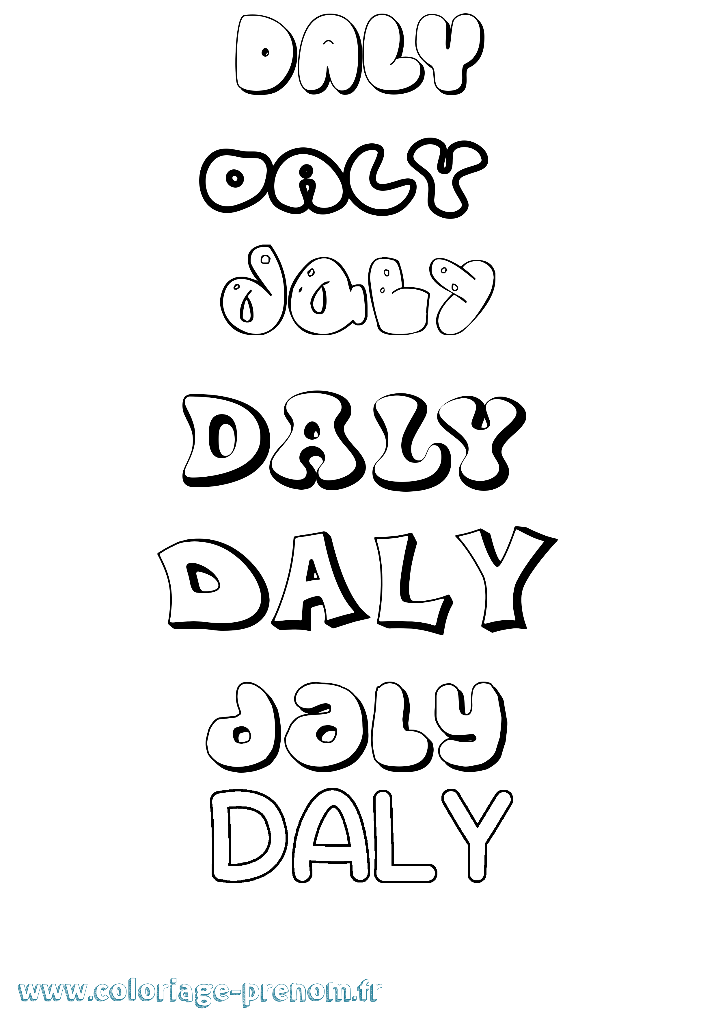 Coloriage Daly Bubble Coloriage prénom Daly Bubble
