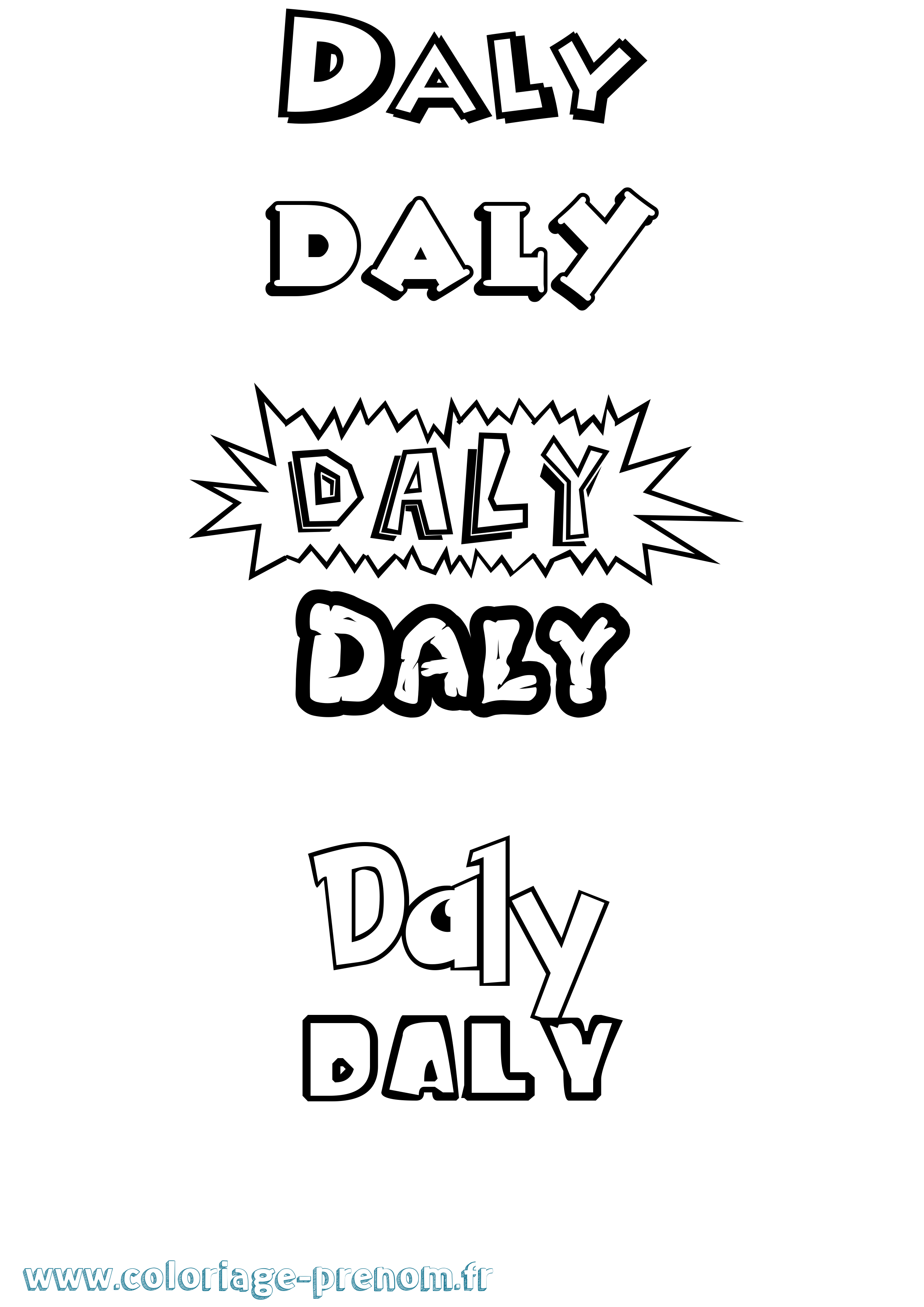 Coloriage Daly Dessin Animé Coloriage prénom Daly Dessin Animé