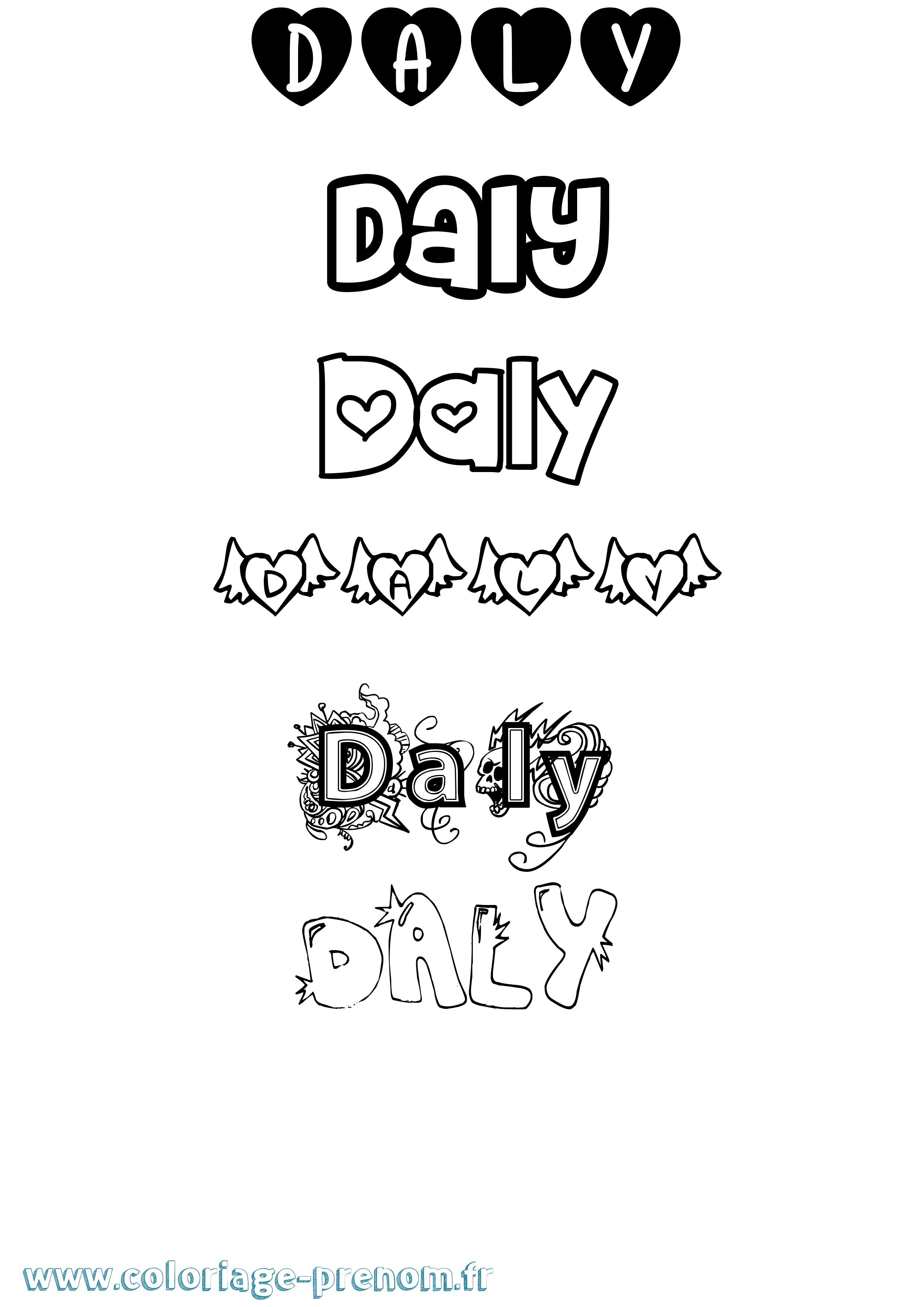 Coloriage Daly Girly Coloriage prénom Daly Girly
