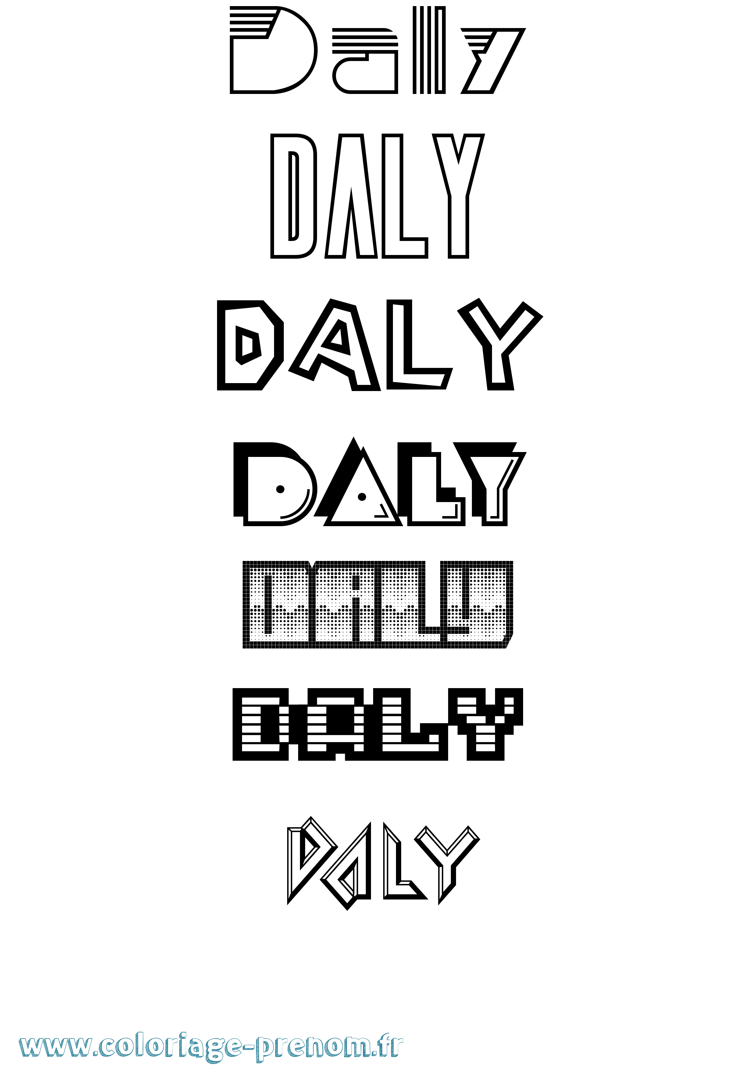 Coloriage Daly Jeux Vidéos Coloriage prénom Daly Jeux Vidéos