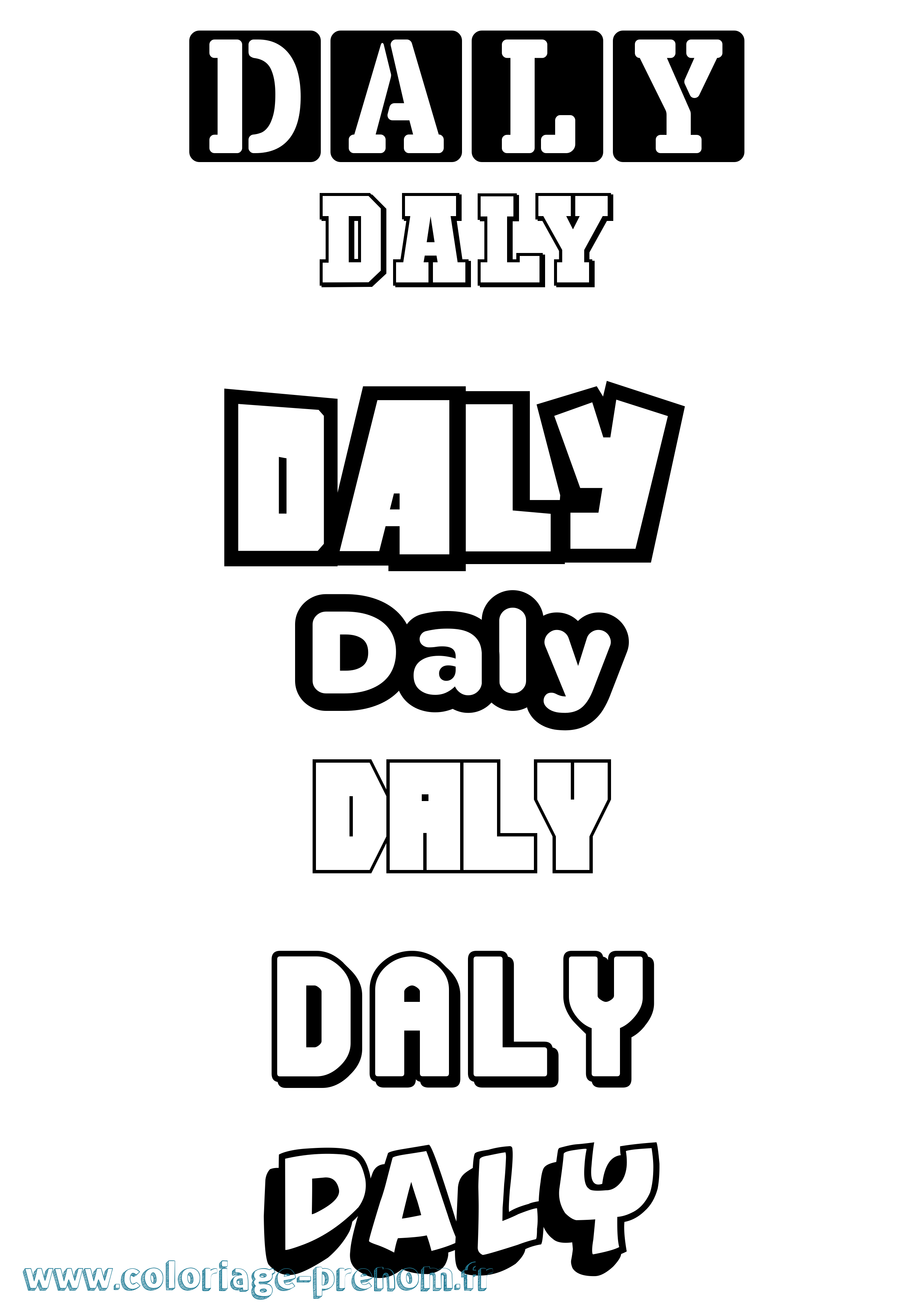 Coloriage Daly Simple Coloriage prénom Daly Simple