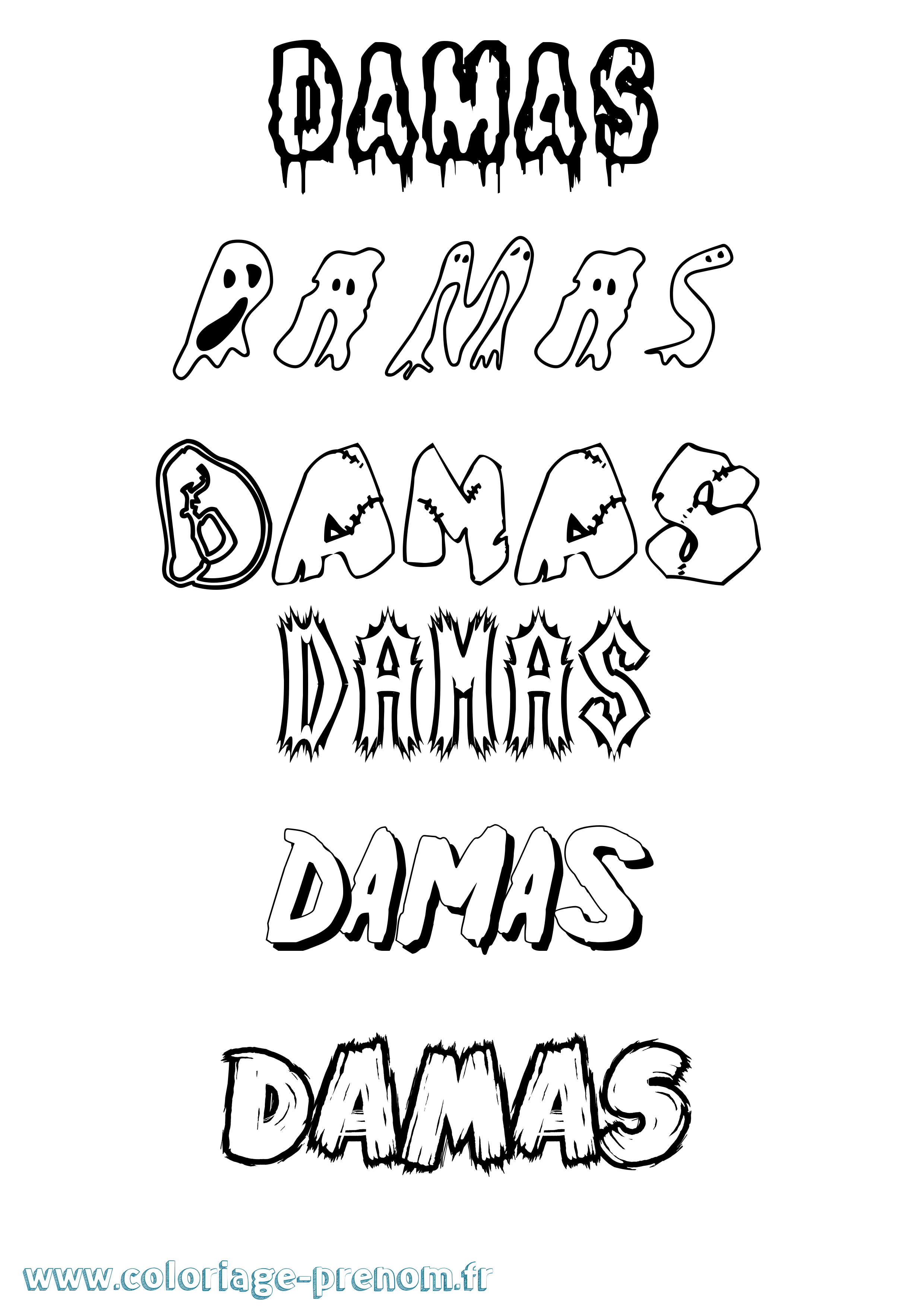 Coloriage Damas Frisson Coloriage prénom Damas Frisson