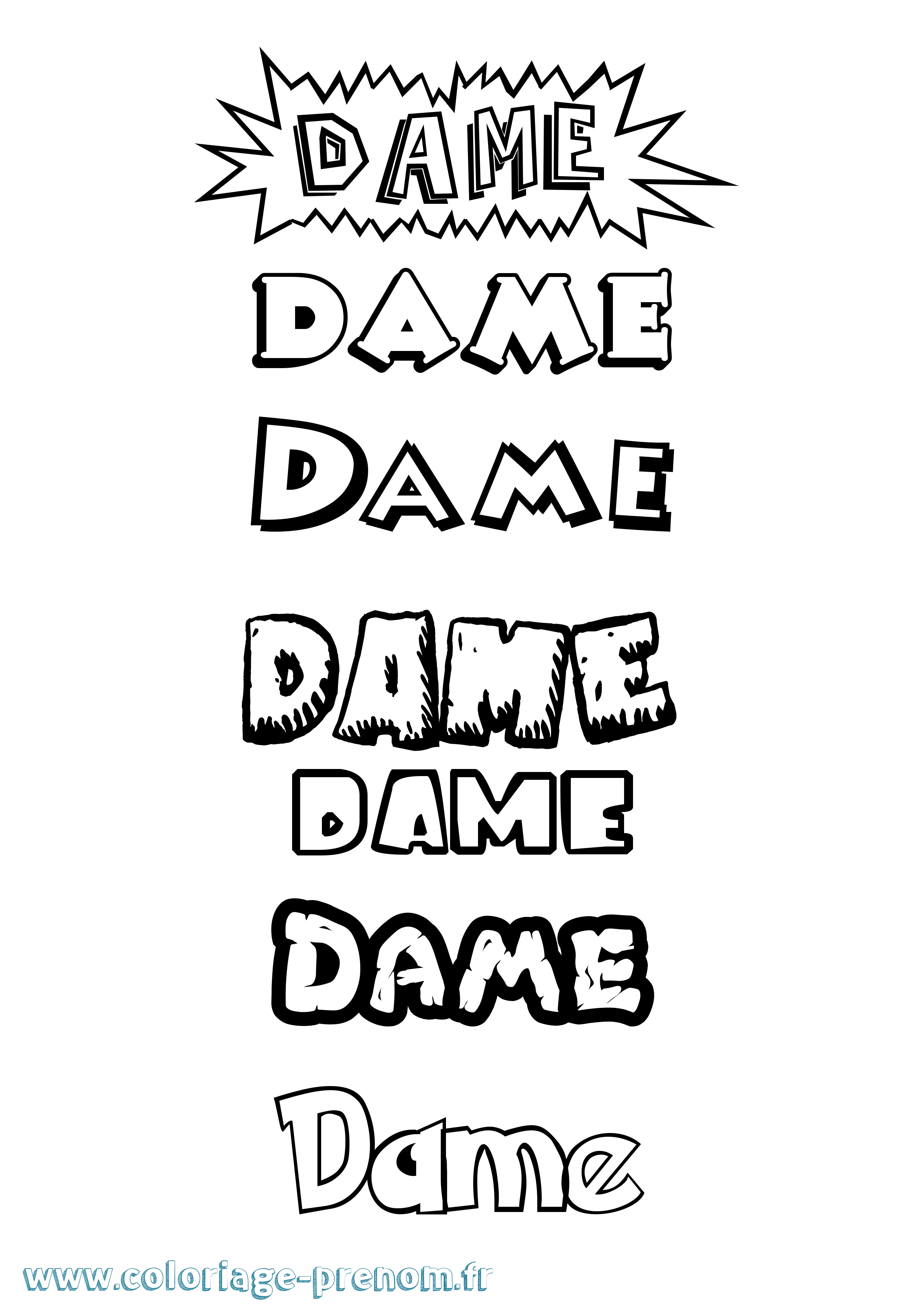 Coloriage Dame Dessin Animé Coloriage prénom Dame Dessin Animé