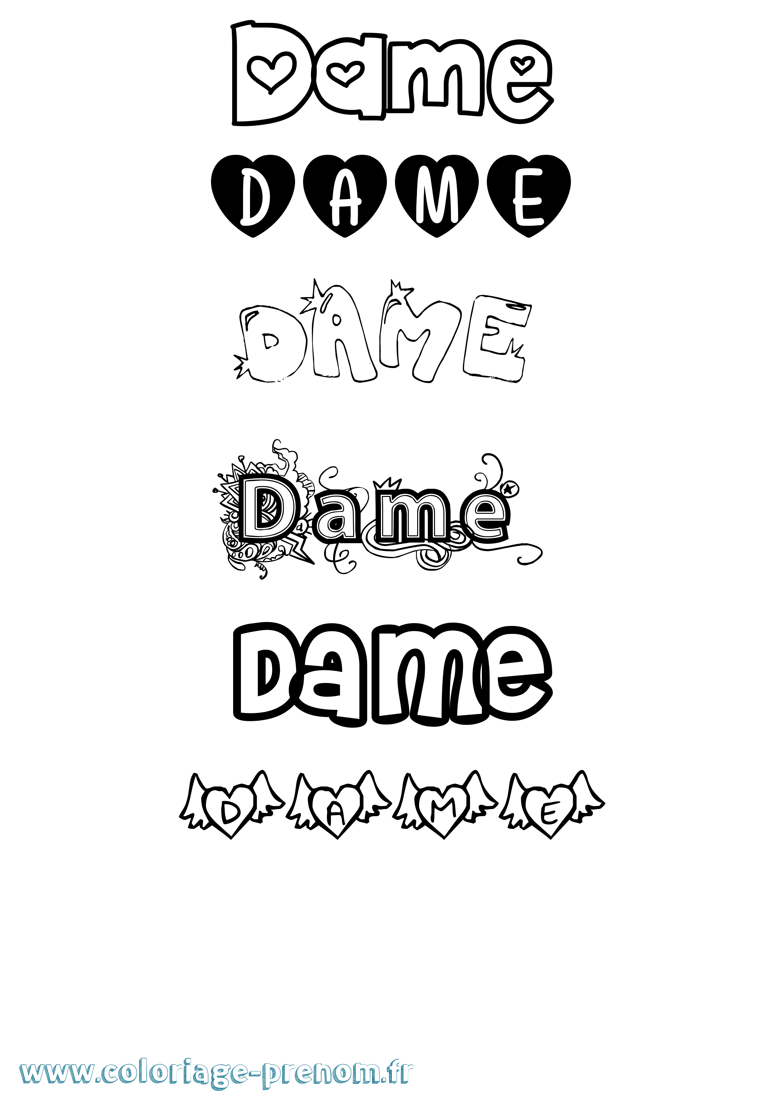 Coloriage Dame Girly Coloriage prénom Dame Girly