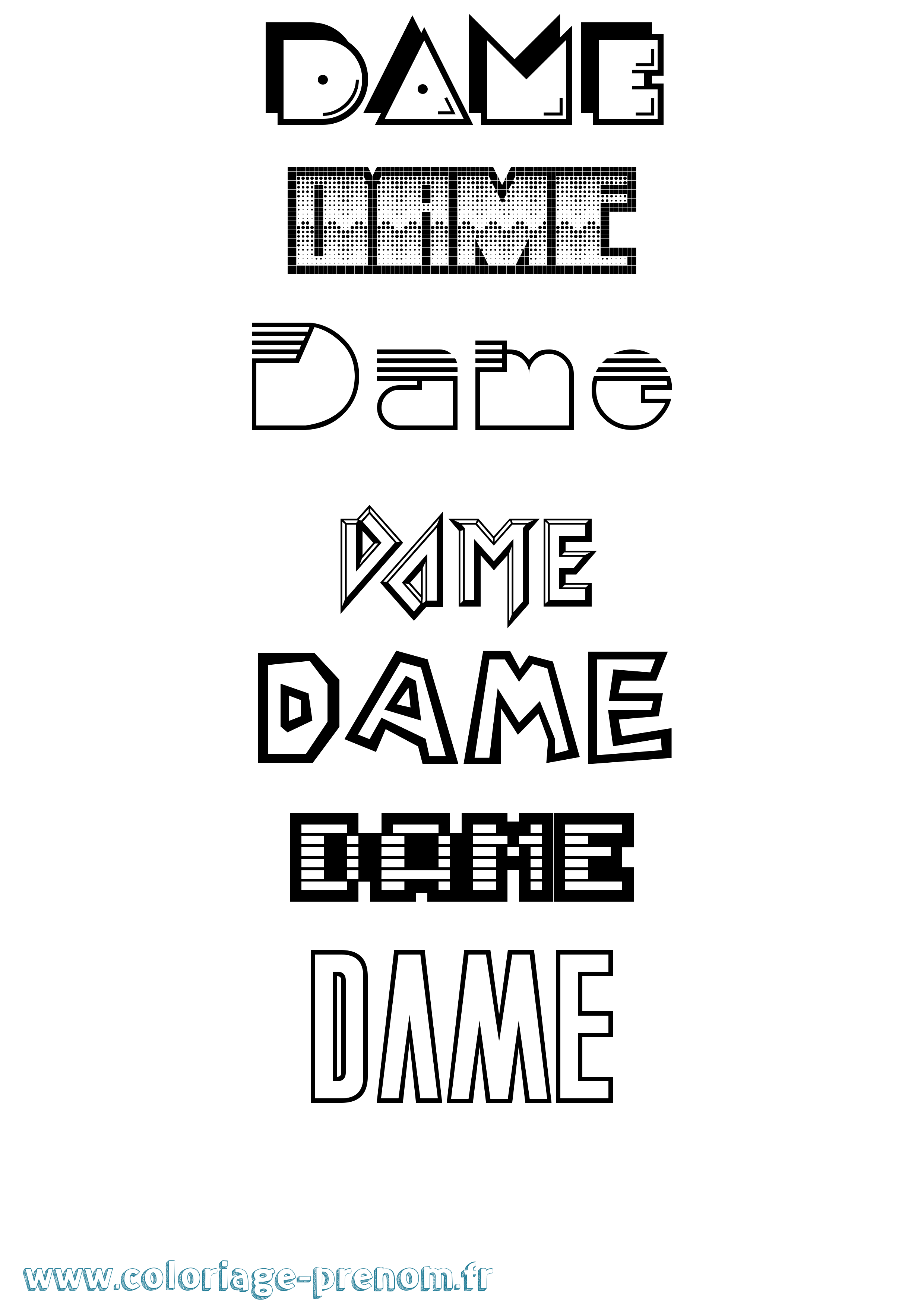 Coloriage Dame Jeux Vidéos Coloriage prénom Dame Jeux Vidéos