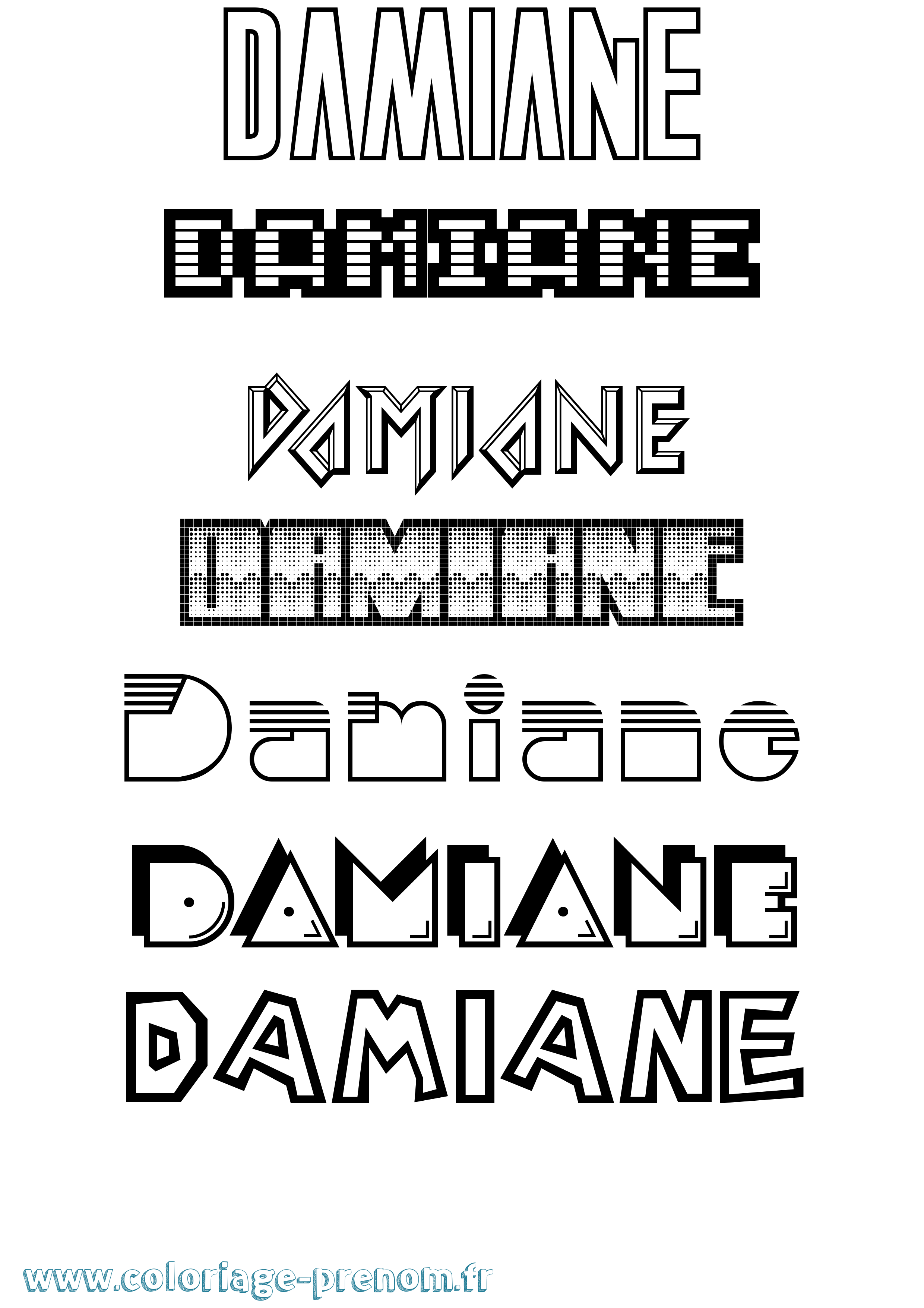 Coloriage Damiane Jeux Vidéos Coloriage prénom Damiane Jeux Vidéos